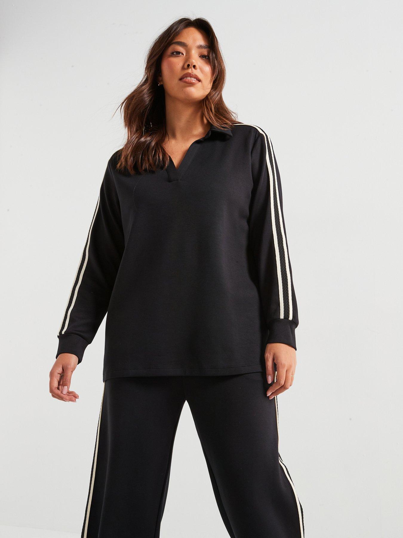 v-by-very-curve-side-stripe-neck-sweatshirt-black