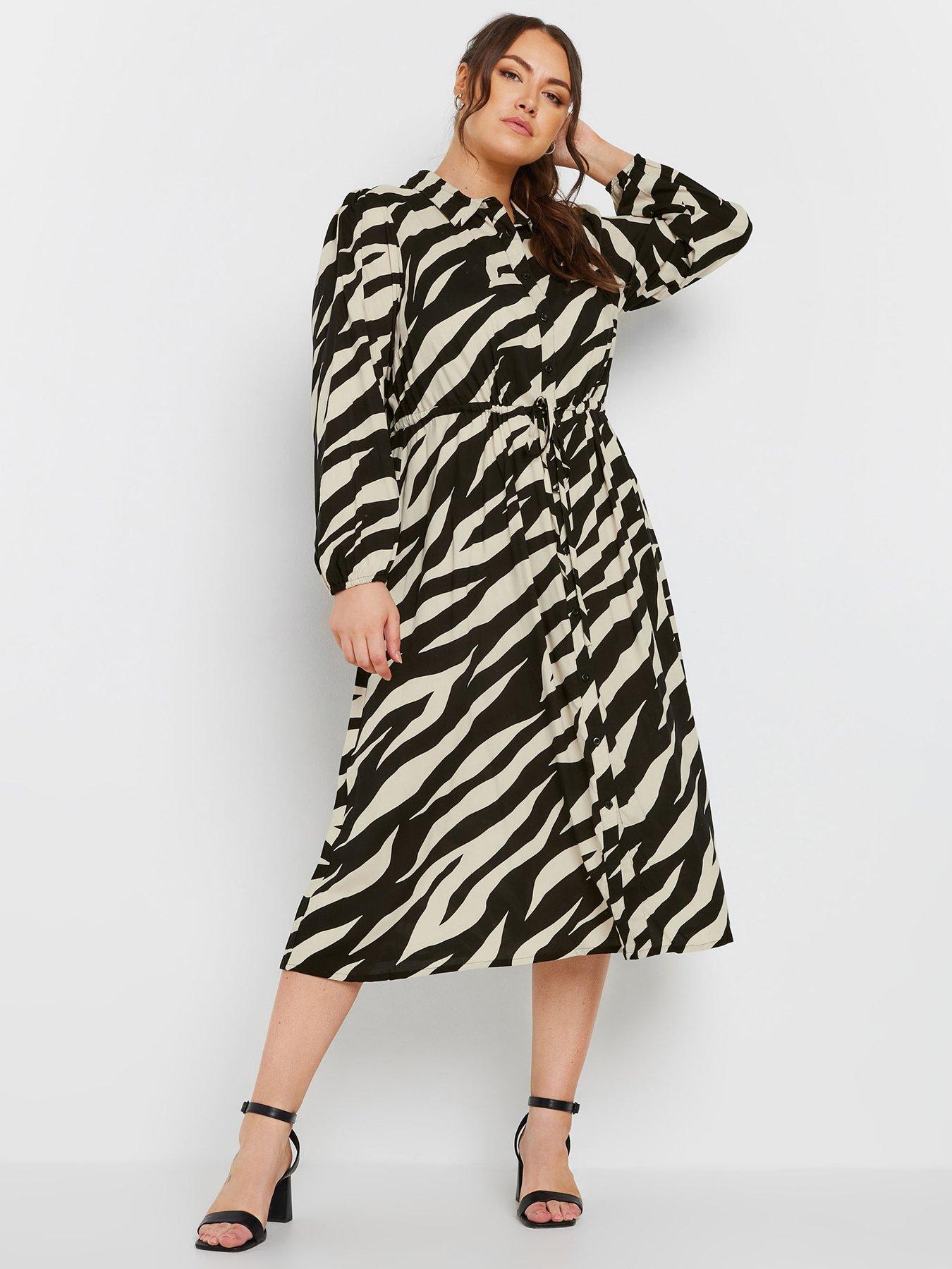 undefined Curve Long Sleeve Midaxi Shirt Dress - Black