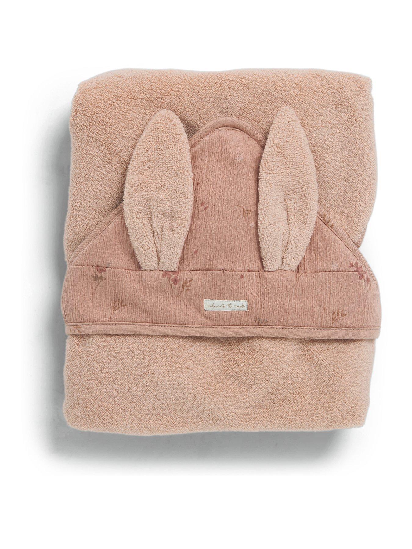Image 2 of 5 of Mamas & Papas Hooded Towel - Welcome To The World Wildflower - Pink