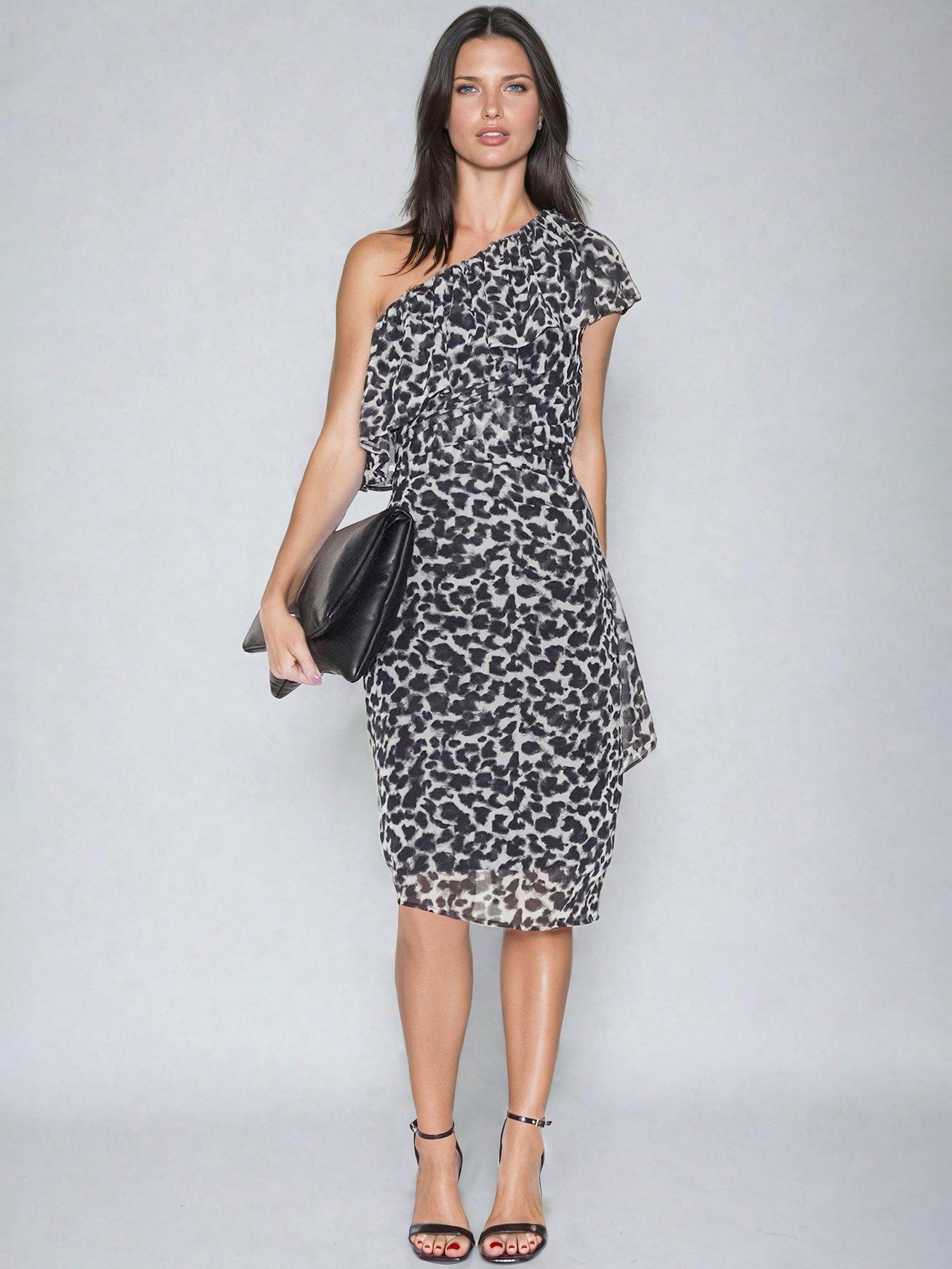 Image 1 of 6 of Religion One Shoulder Midi Dress - Multi