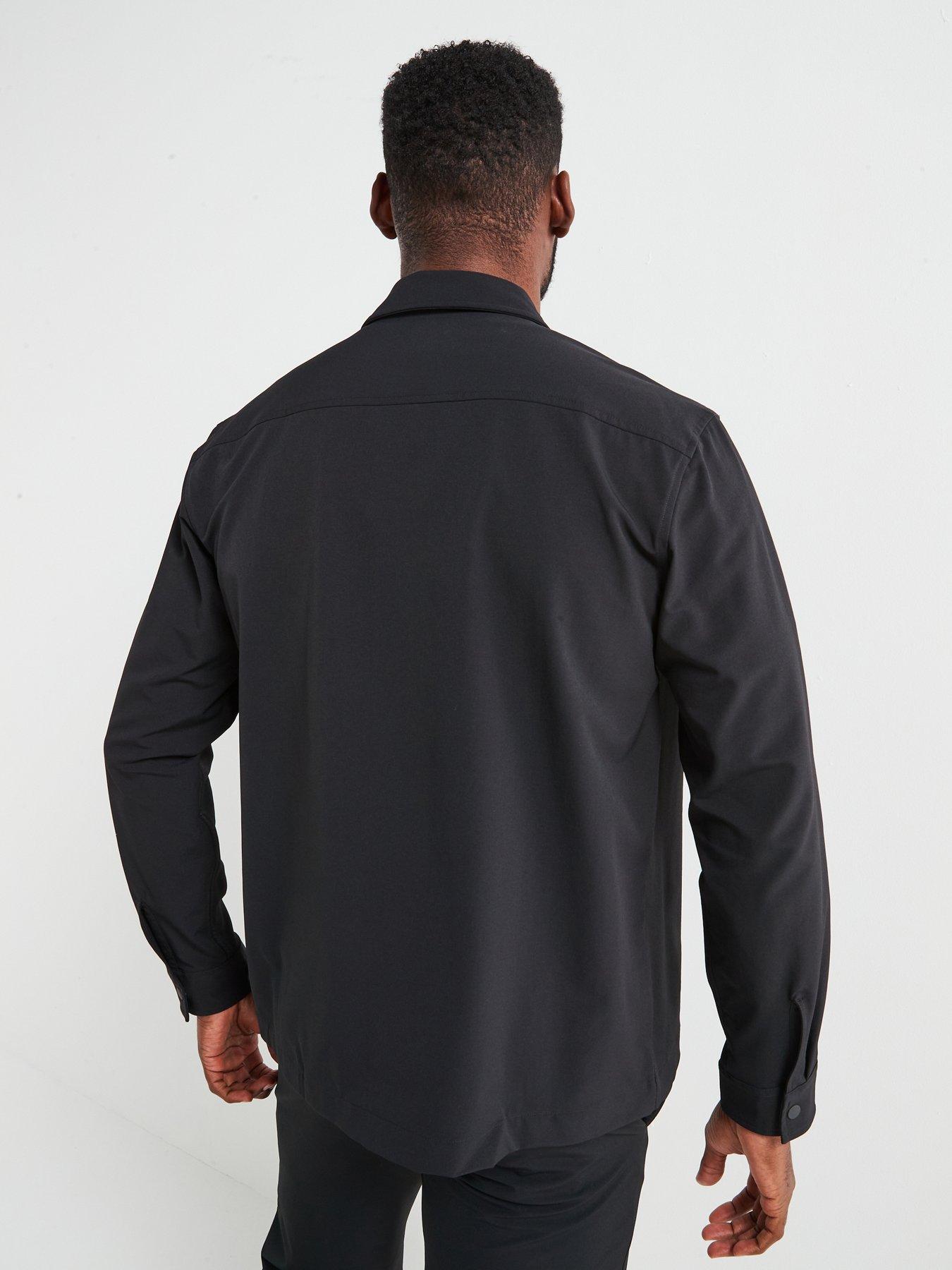  image of calvin-klein-4-way-stretch-nylon-overshirt-black