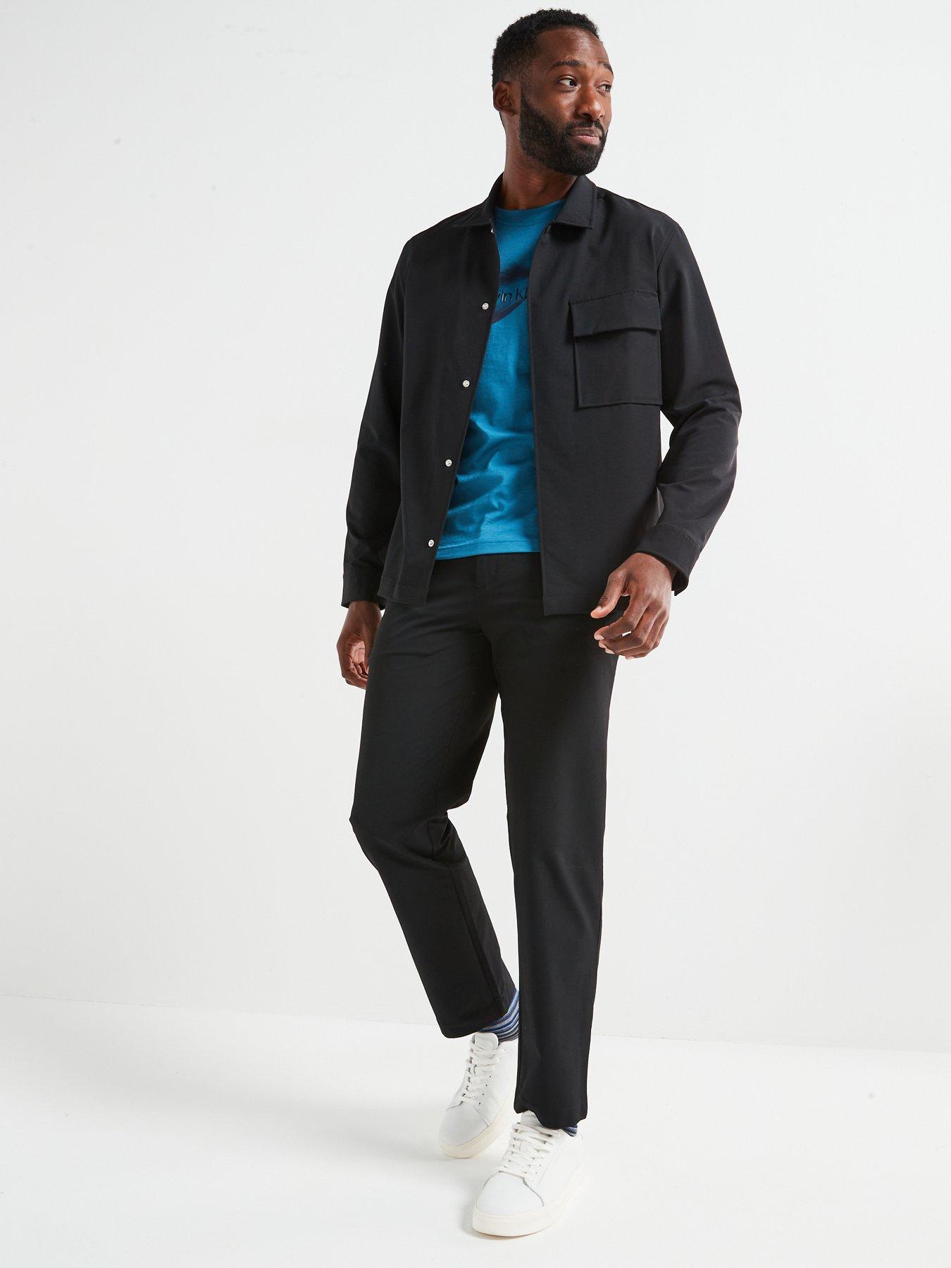  image of calvin-klein-4-way-stretch-nylon-overshirt-black
