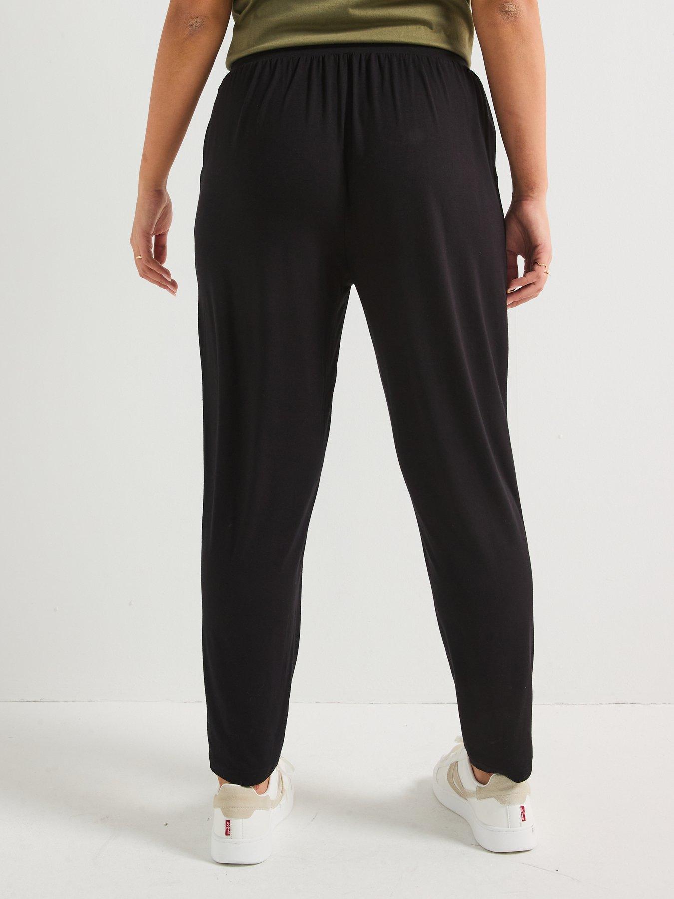  image of v-by-very-curve-tapered-leg-trouser-black