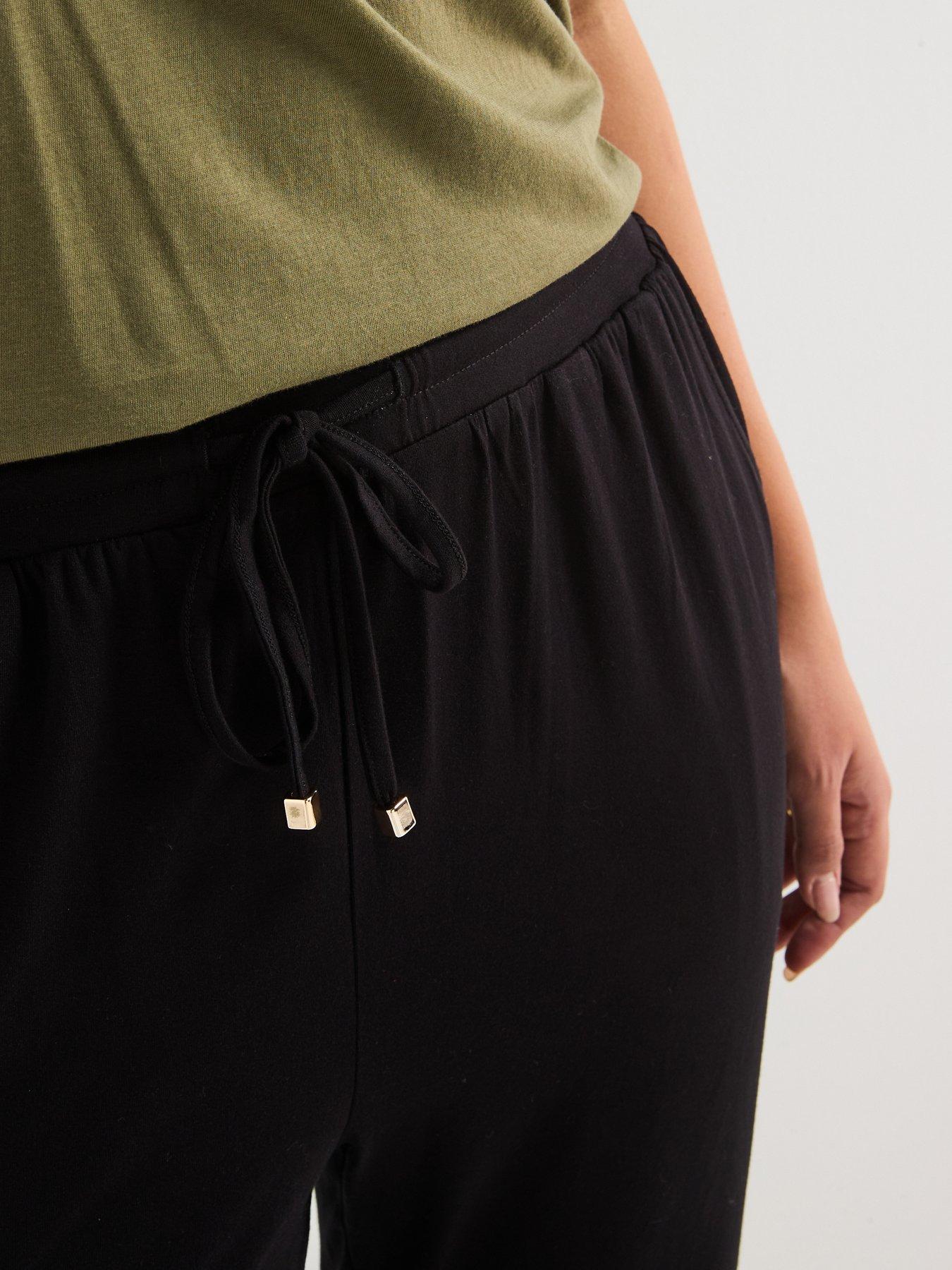  image of v-by-very-curve-tapered-leg-trouser-black