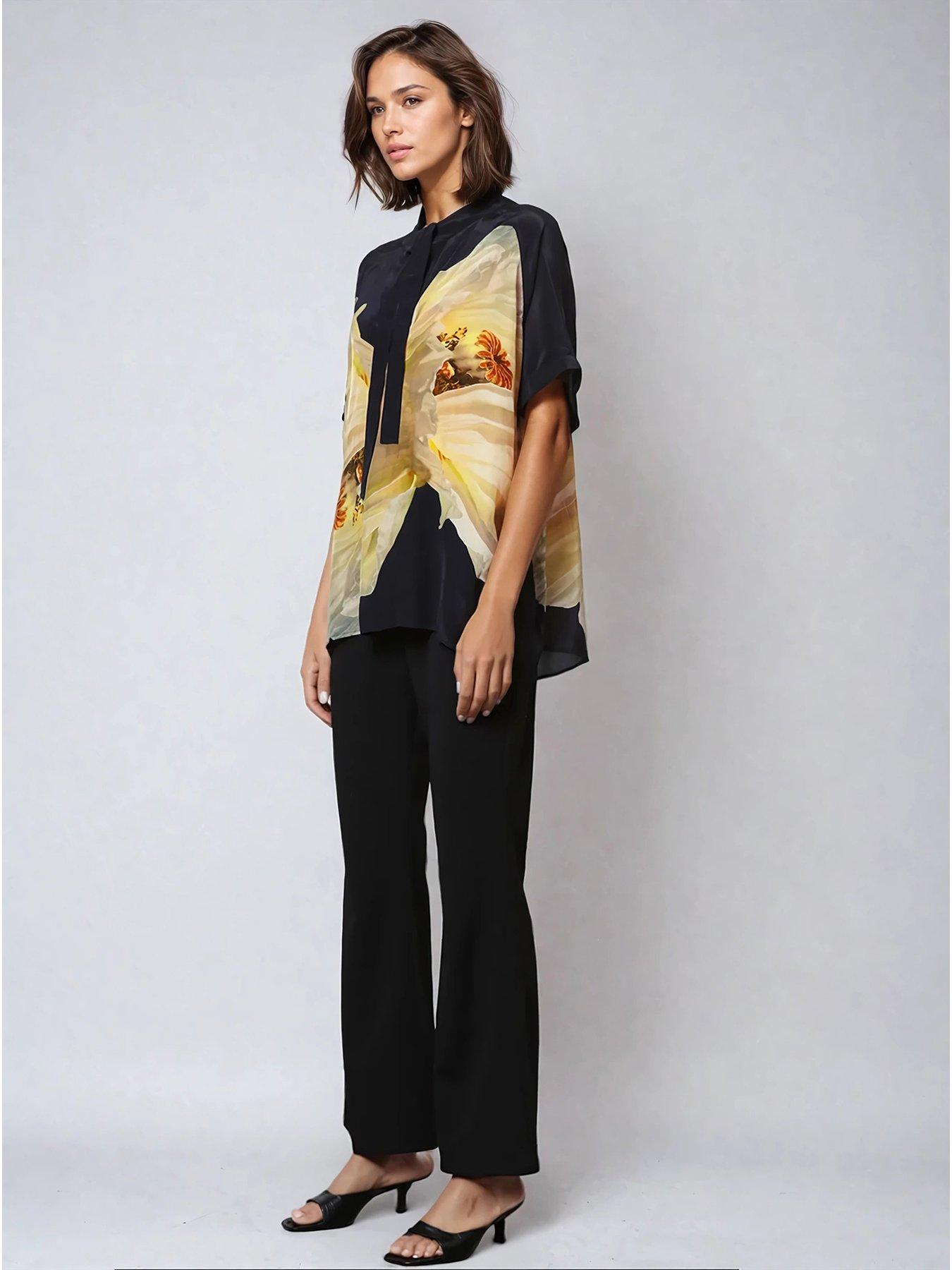 stillFront image of religion-oversized-hidden-blouse-yellow