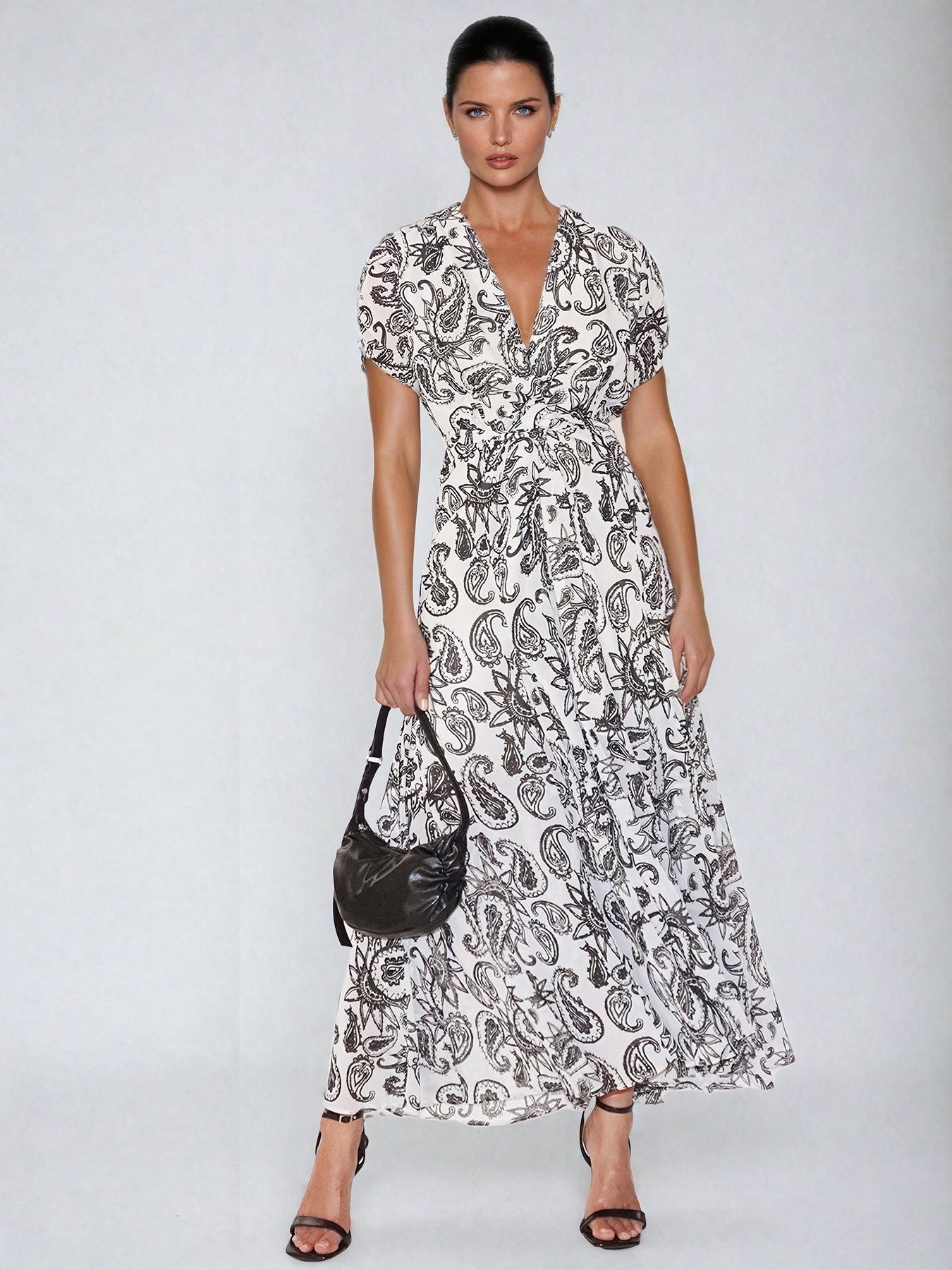 Religion Printed Wrap Dress - Mono
