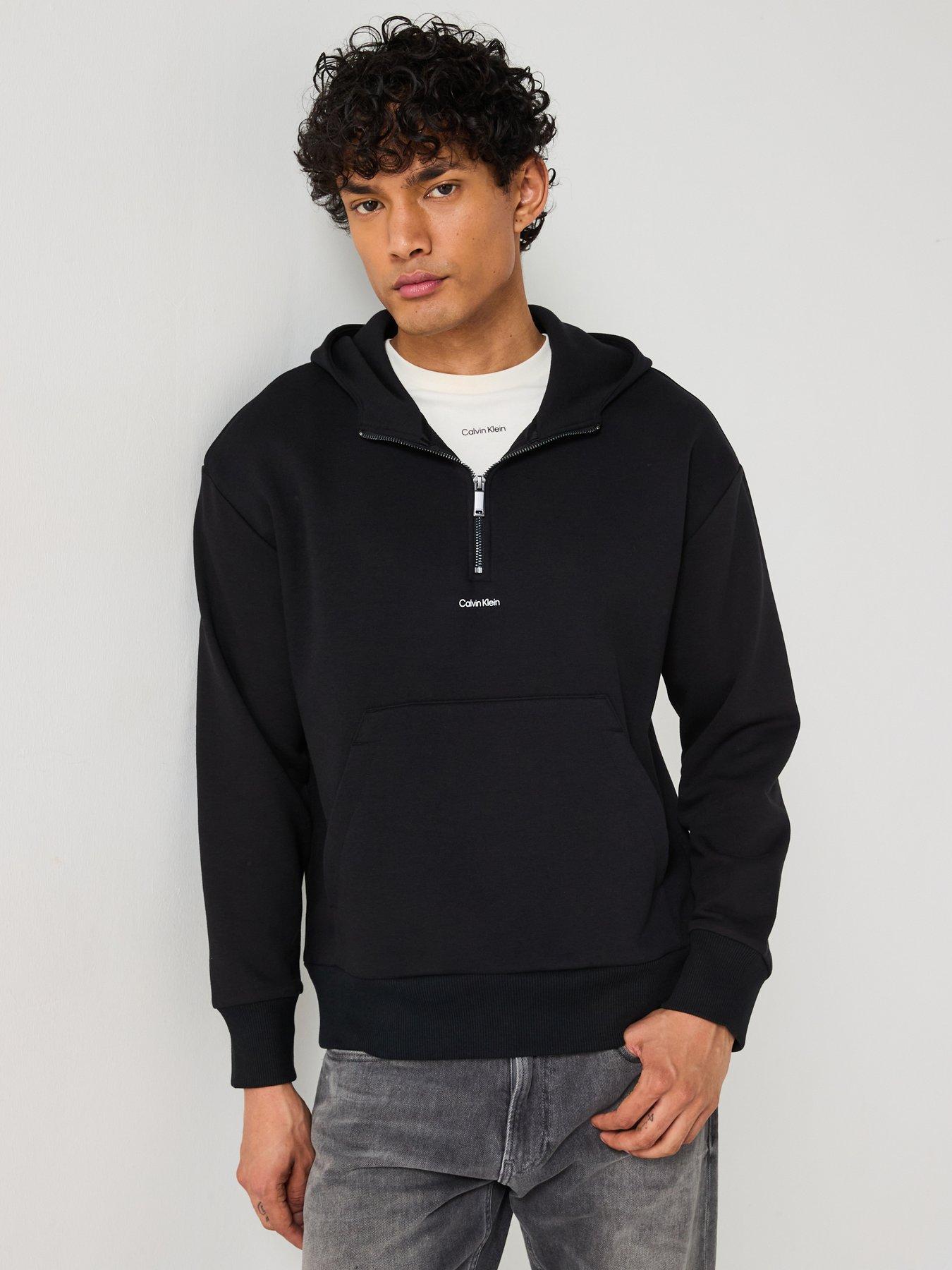 calvin-klein-nano-logo-half-zip-cotton-modal-hoodie-black