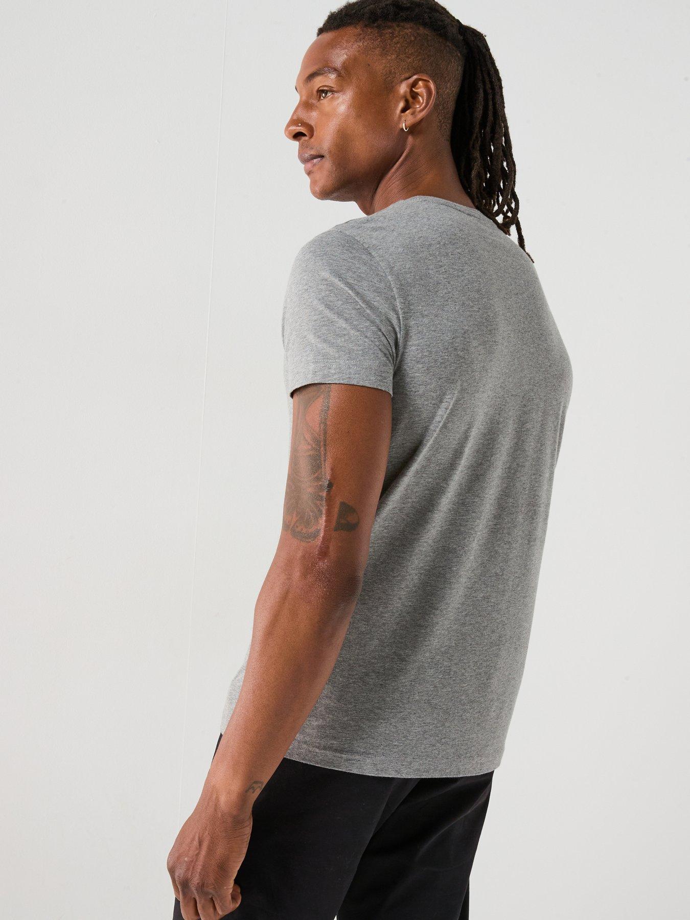 Image 2 of 5 of Calvin Klein Stretch Slim Fit Left Chest Logo T-Shirt - Grey