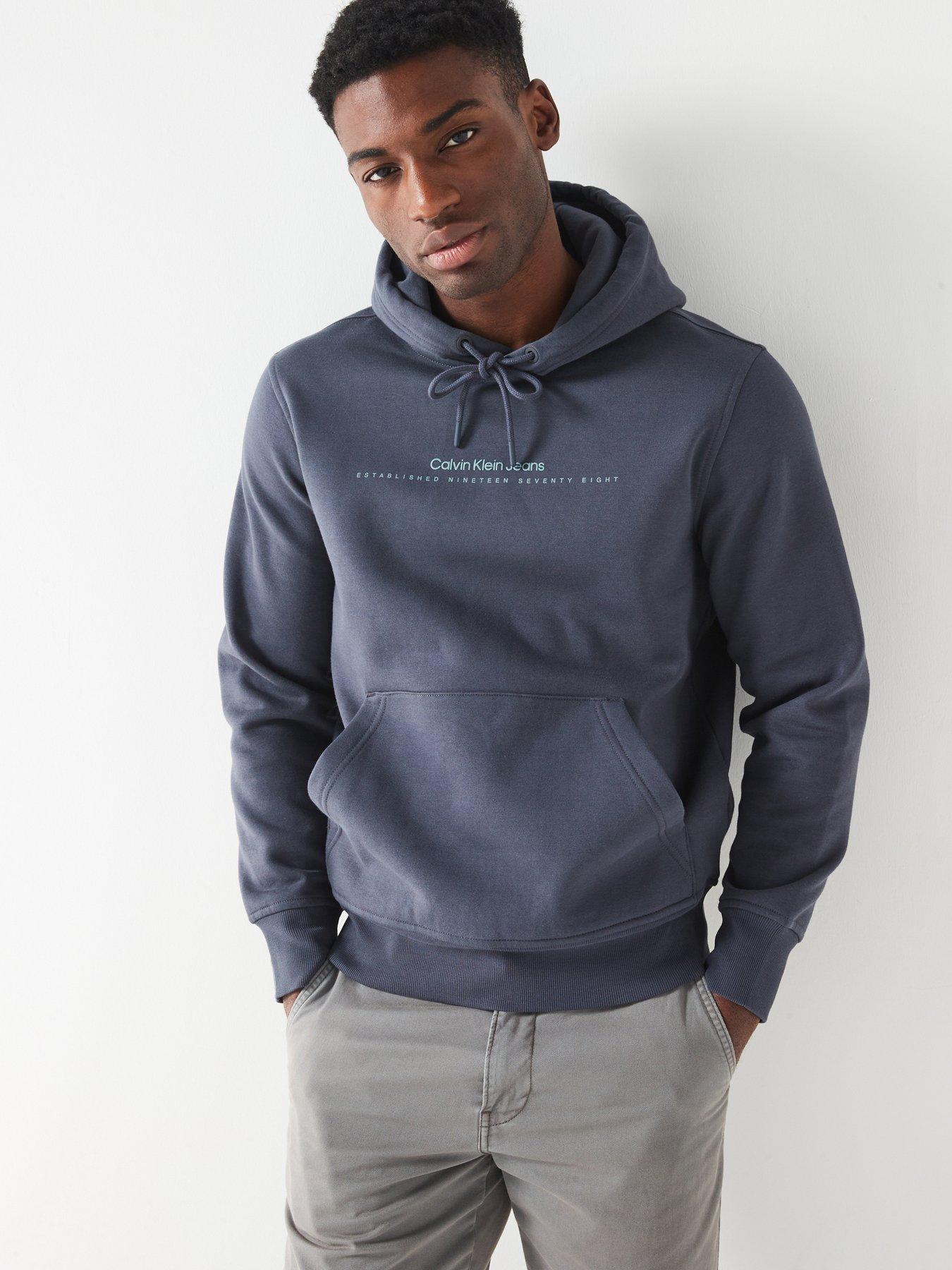 Image 1 of 5 of Calvin Klein Jeans Minimal Logo Hoodie - Grey