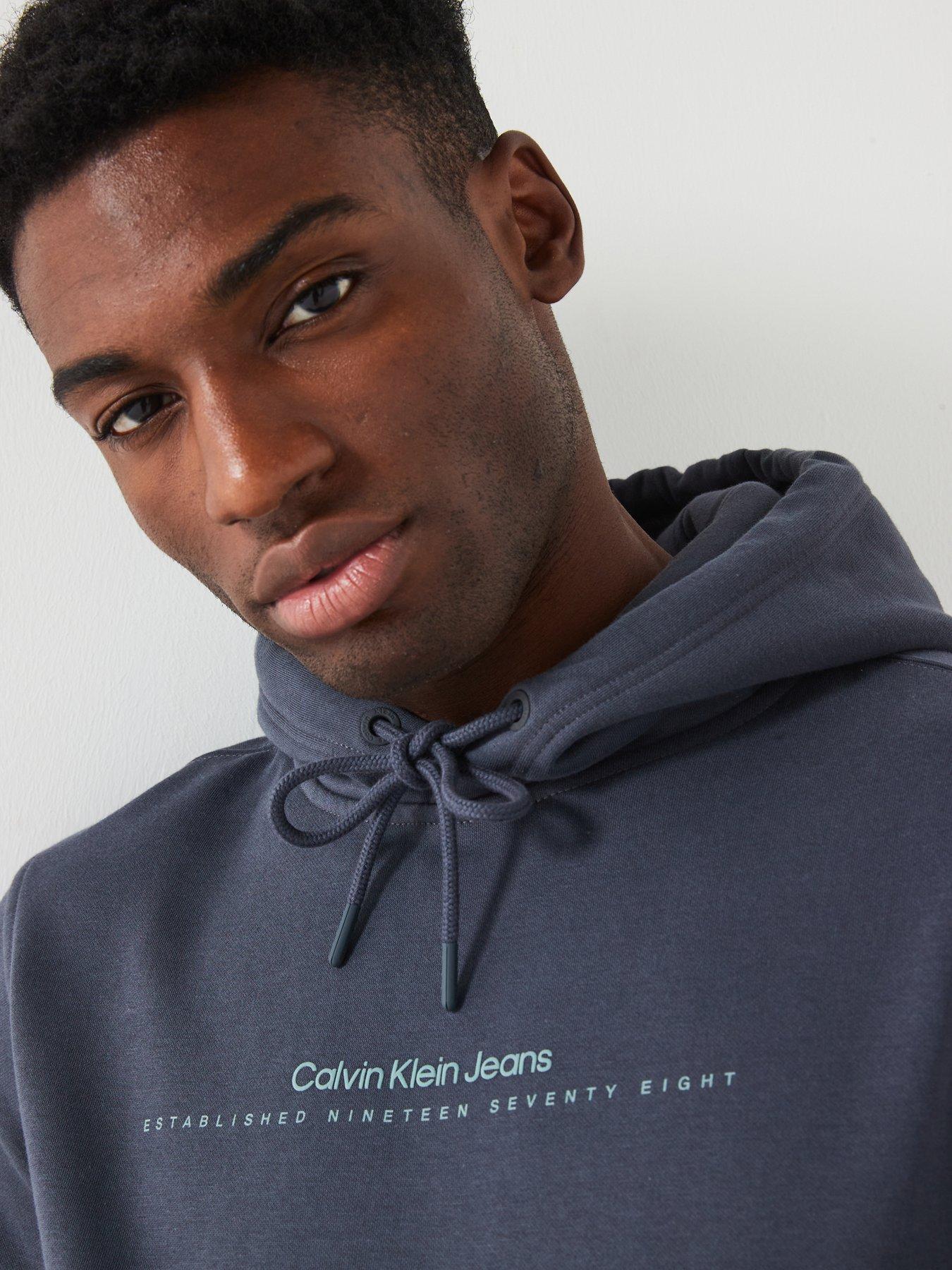 Image 4 of 5 of Calvin Klein Jeans Minimal Logo Hoodie - Grey