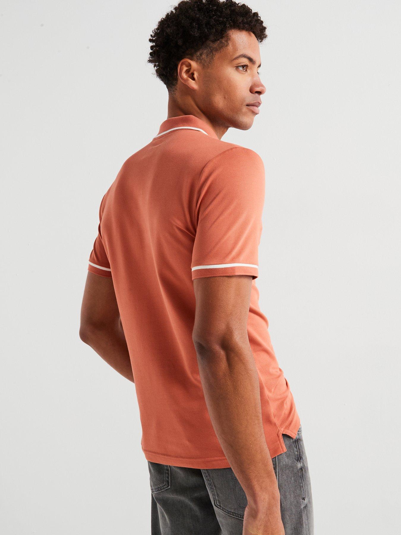  image of calvin-klein-jeans-tipping-slim-fit-polo-shirt-light-red