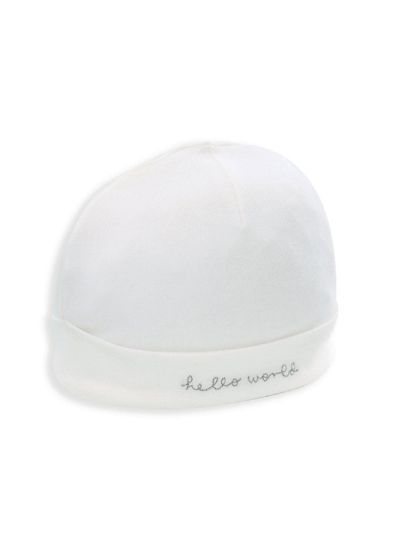 Image 4 of 4 of Mamas & Papas Baby Unisex Hello World Hat &amp; Booties - White
