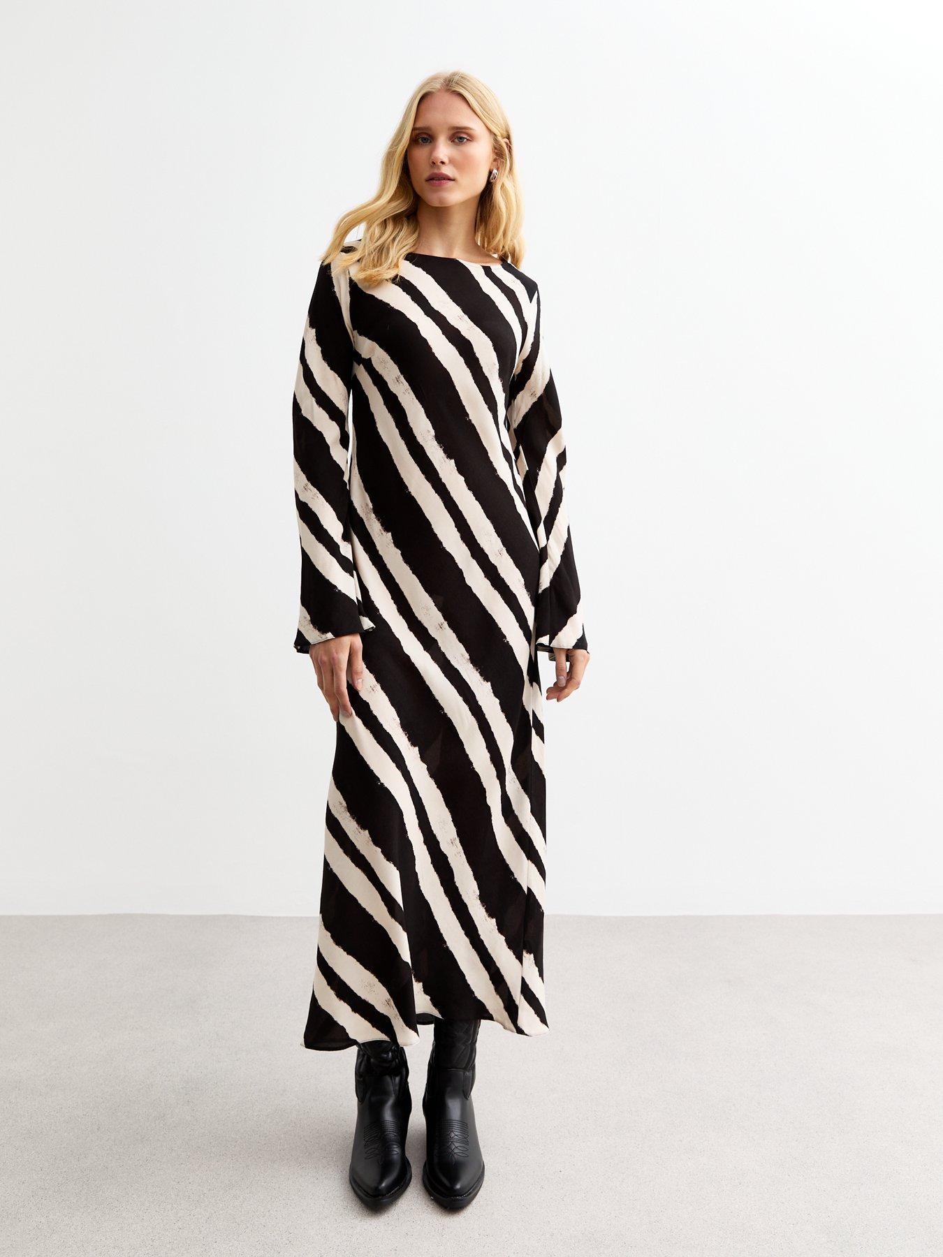 undefined Diagonal Stripe Maxi Dress - Print
