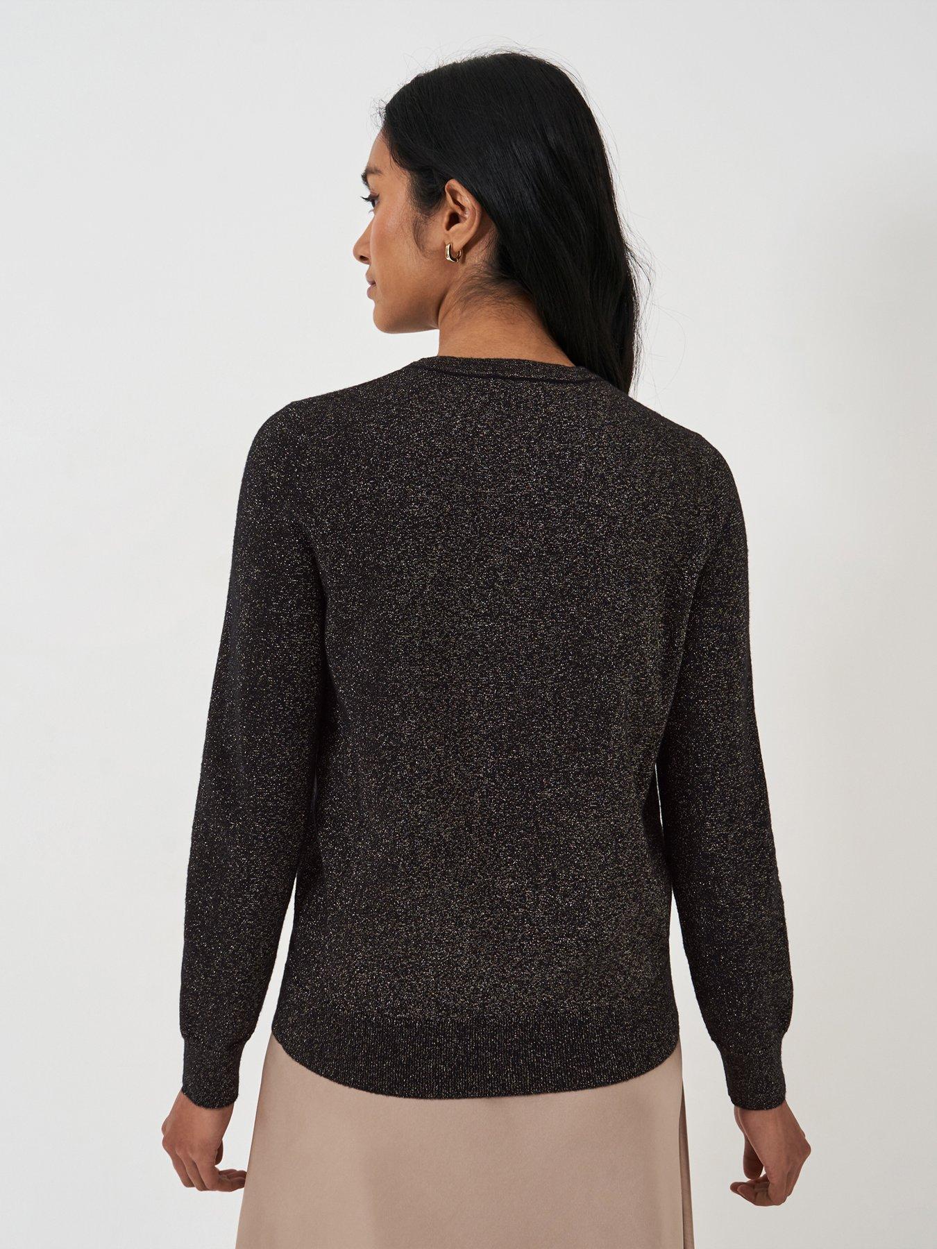  image of crew-clothing-lula-knitted-crewneck-jumper-black