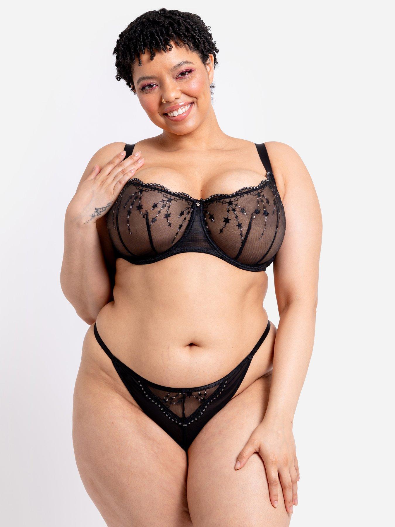 Curvy Kate Stardust Non-padded Underwired Balcony Bra - Black Sparkle