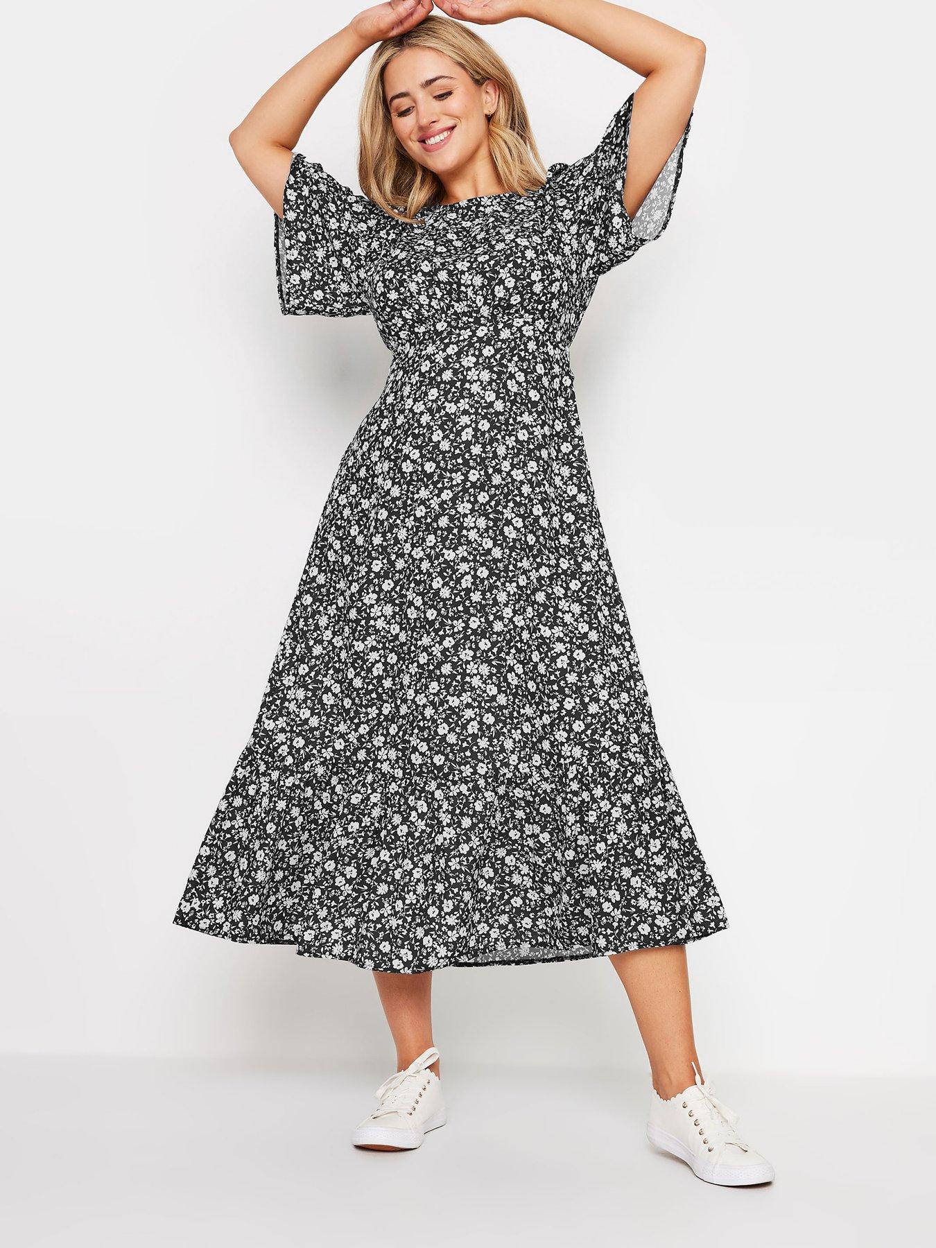 image of mco-petite-floral-gypsy-dress-black