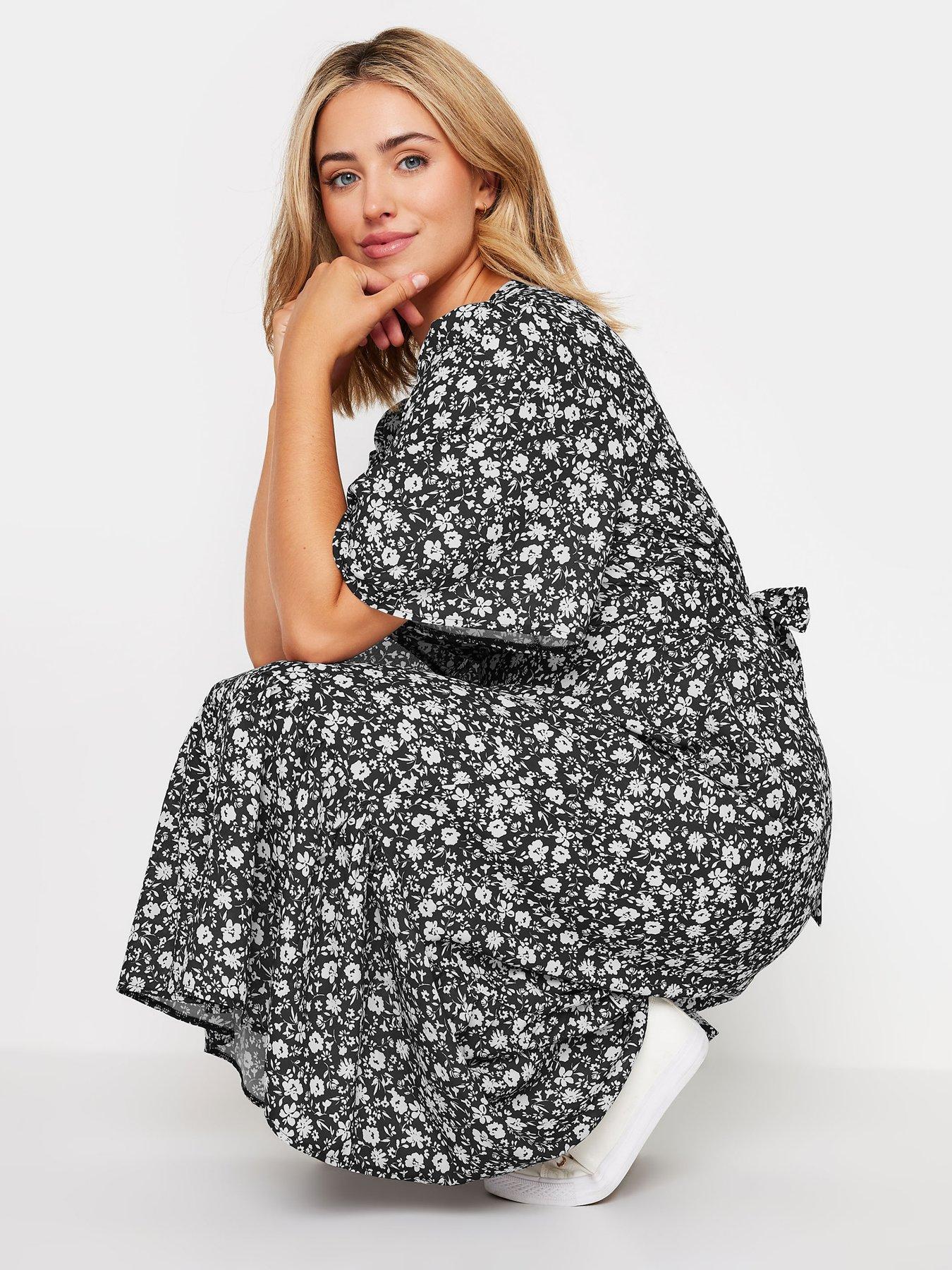  image of mco-petite-floral-gypsy-dress-black