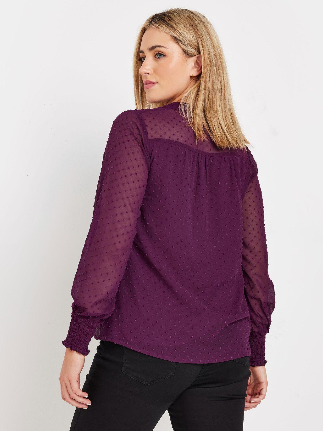 image of mco-long-sleeve-spot-detail-blouse