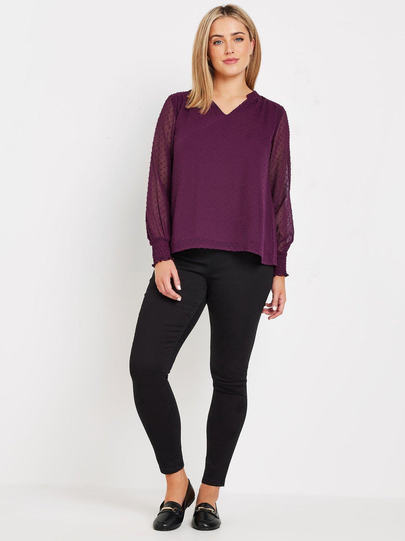  image of mco-long-sleeve-spot-detail-blouse