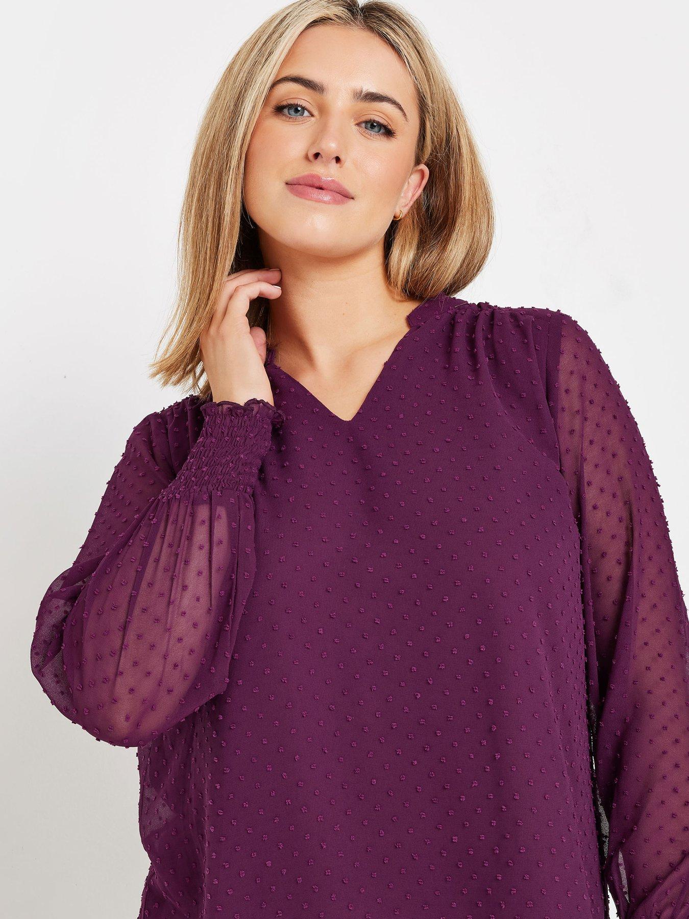  image of mco-long-sleeve-spot-detail-blouse