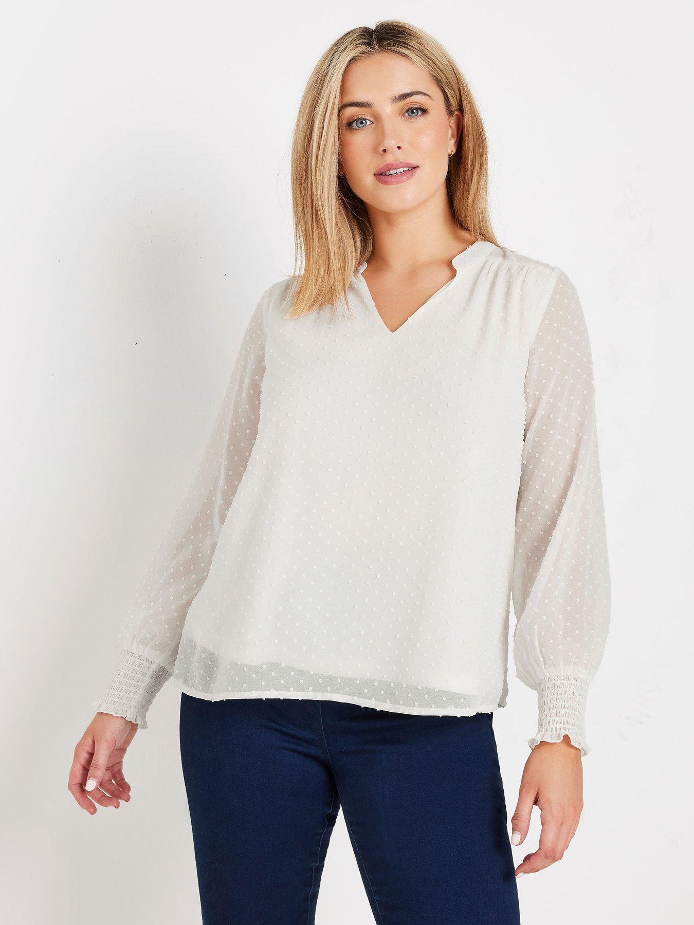 undefined Long Sleeve Spot Detail Blouse