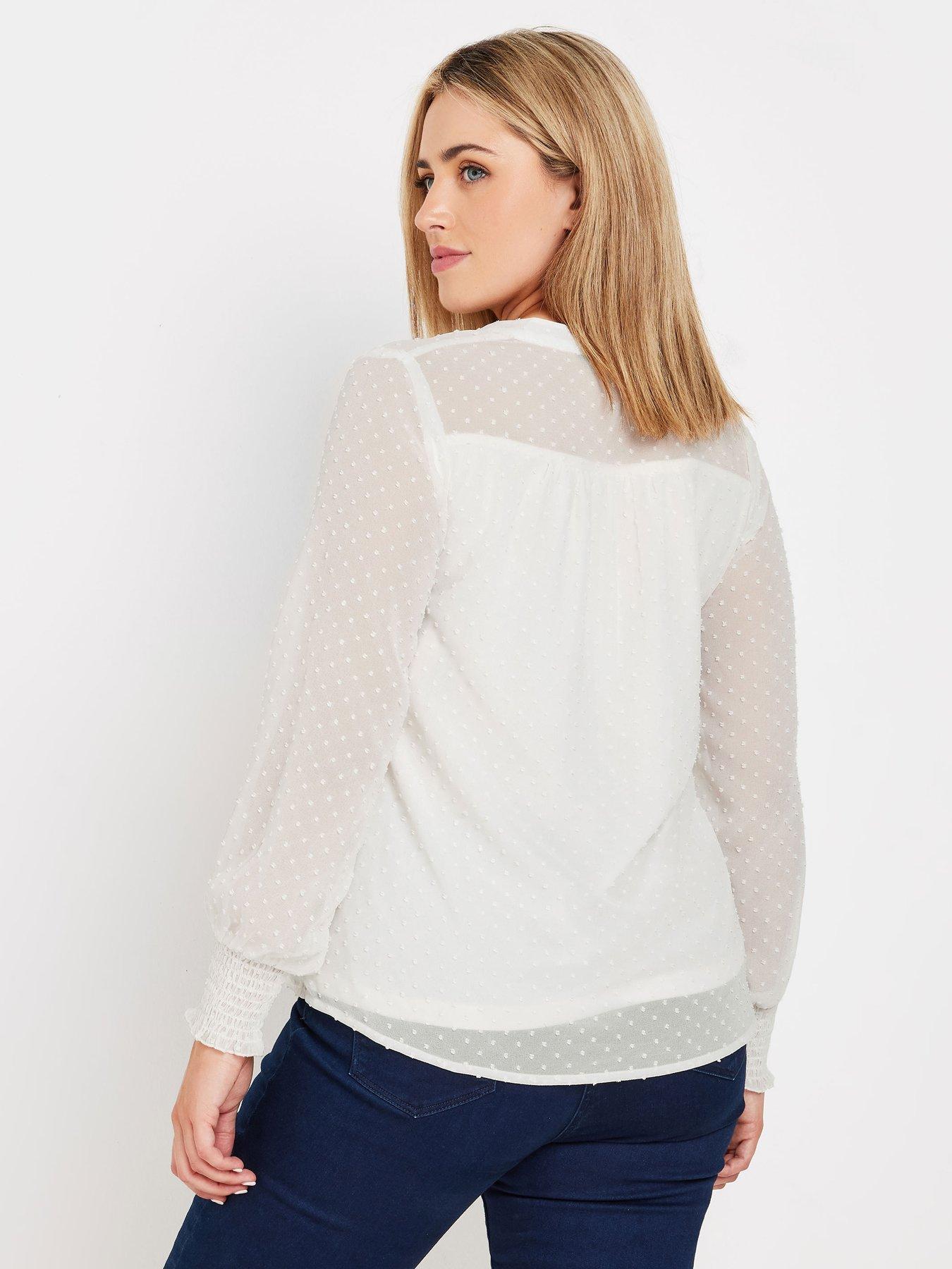  image of mco-long-sleeve-spot-detail-blouse