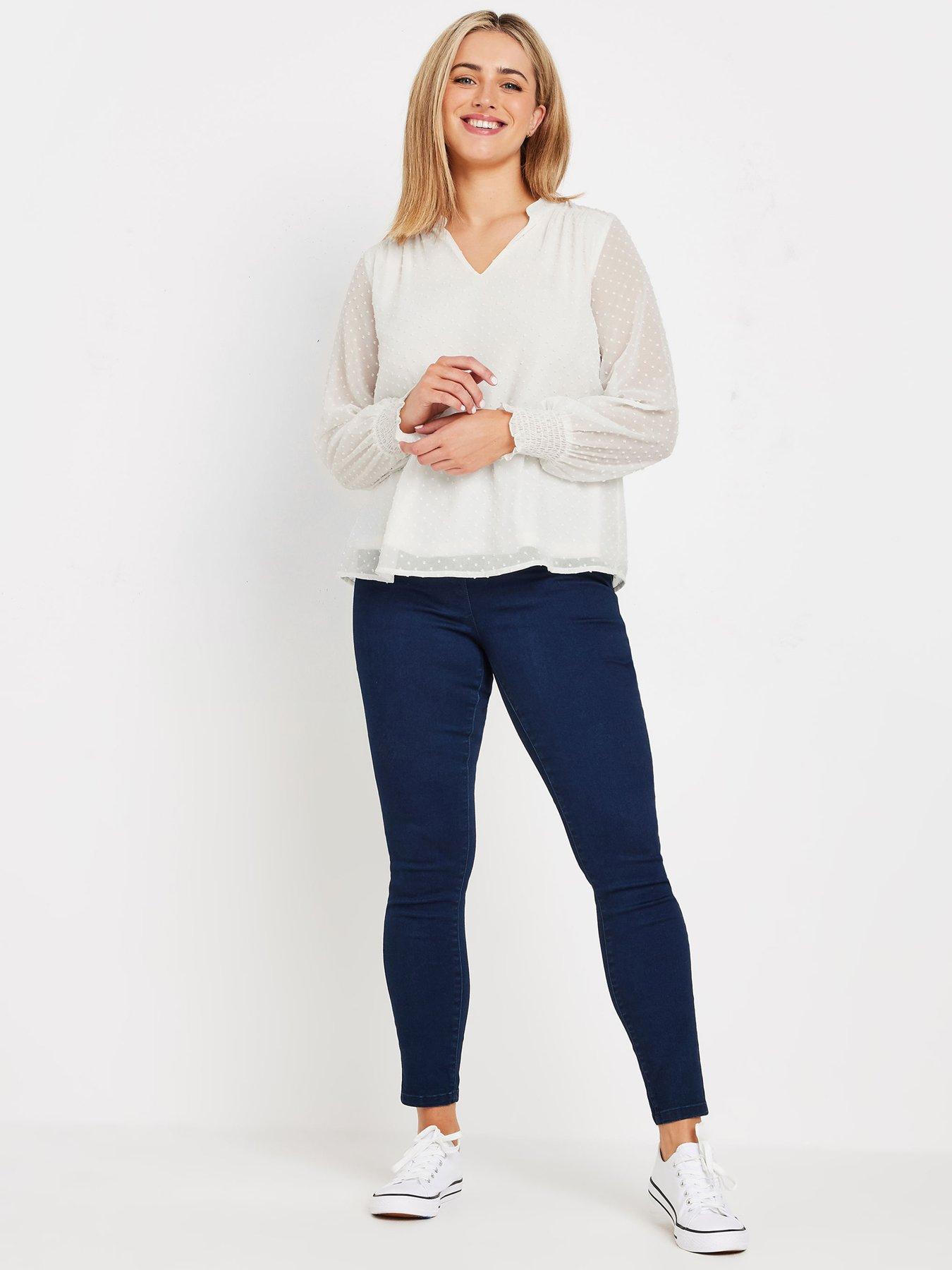  image of mco-long-sleeve-spot-detail-blouse