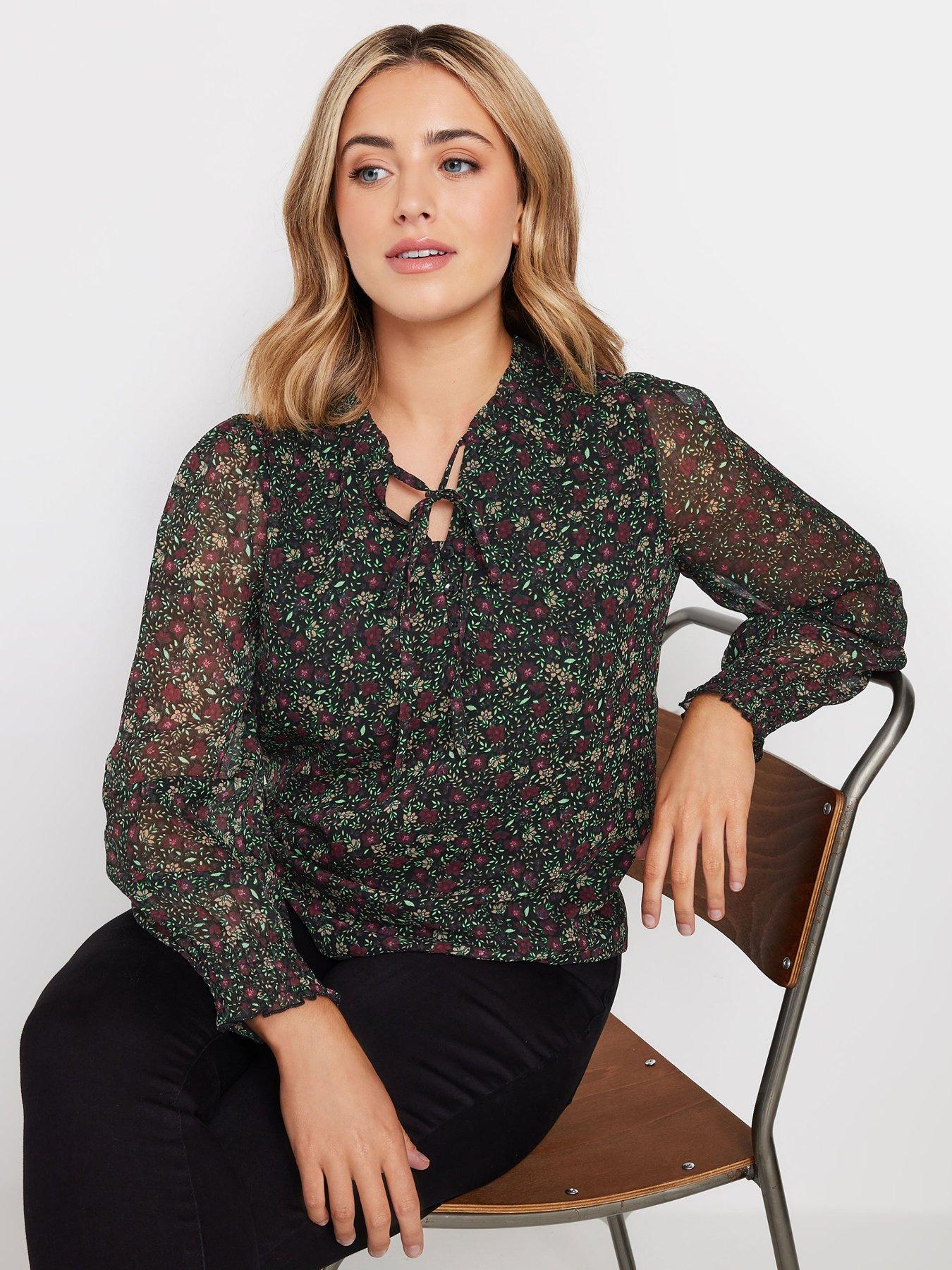 undefined Floral Print Long Sleeve Blouse