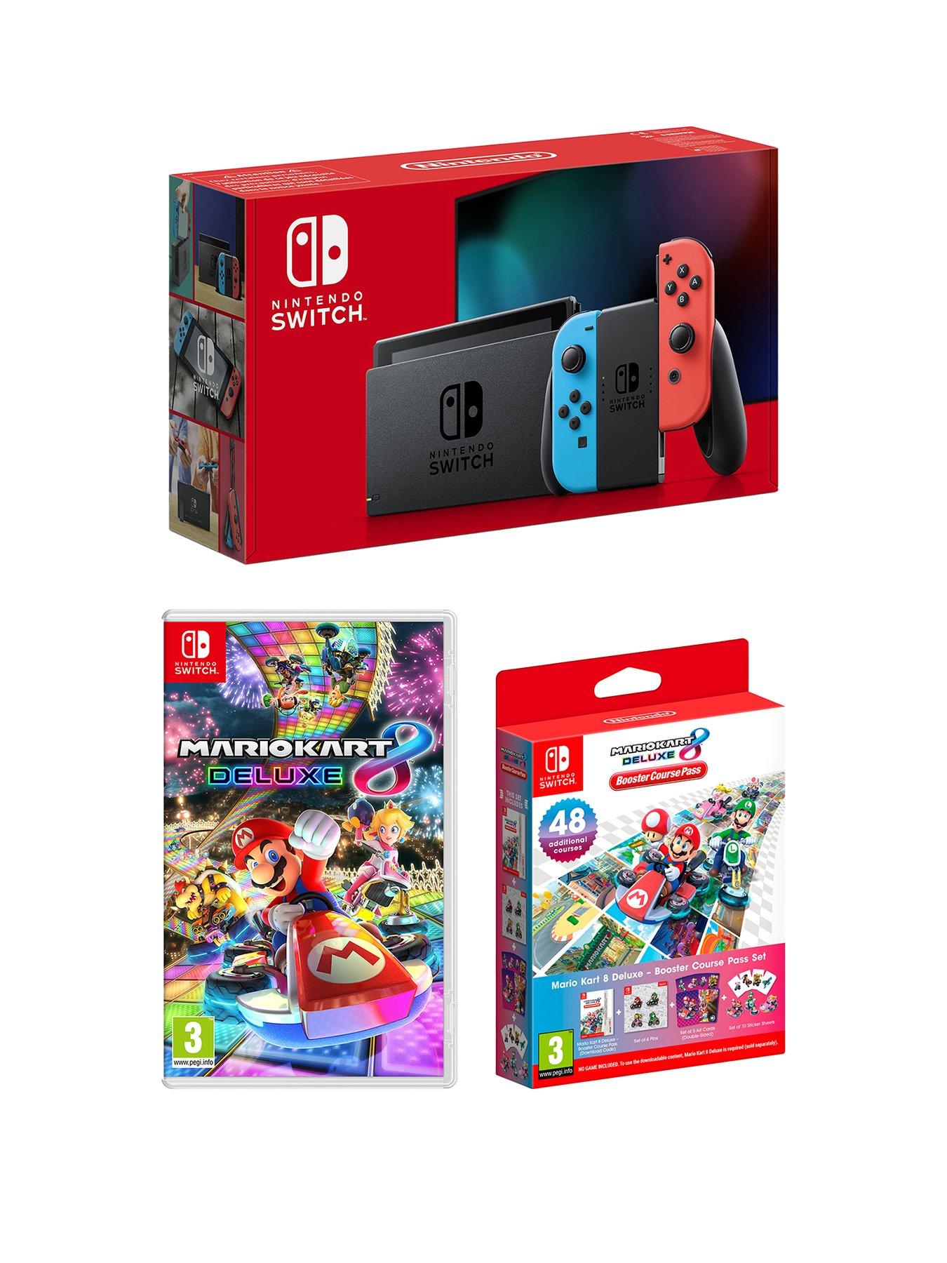 Nintendo Switch Neon Console with Mario Kart 8 Deluxe & MARIO KART 8 ...