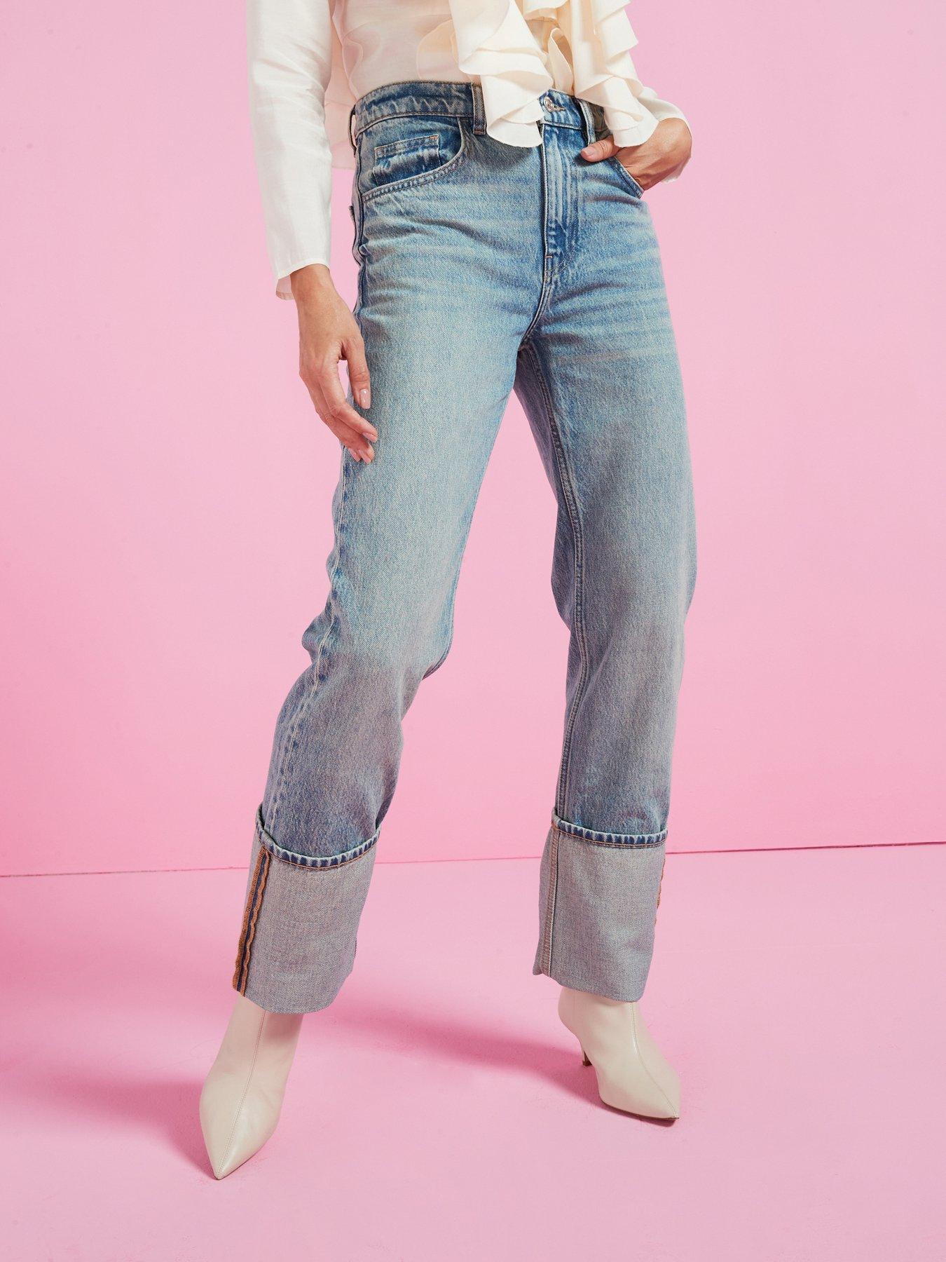 Mango Alison Turn Up Jeans - Light Wash