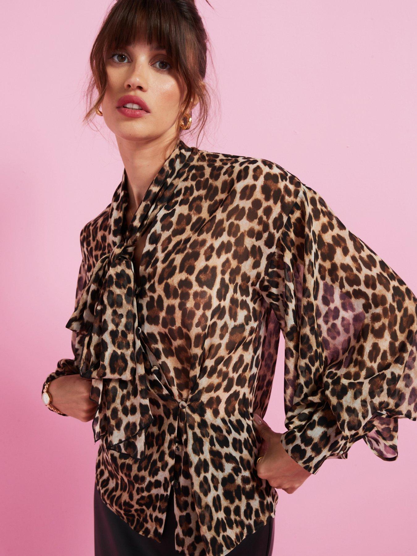 Mango Leopard Print Pussy Bow Blouse Multi Littlewoods