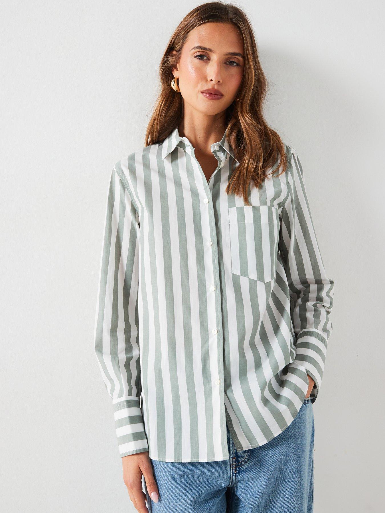 undefined Striped Shirt - Green