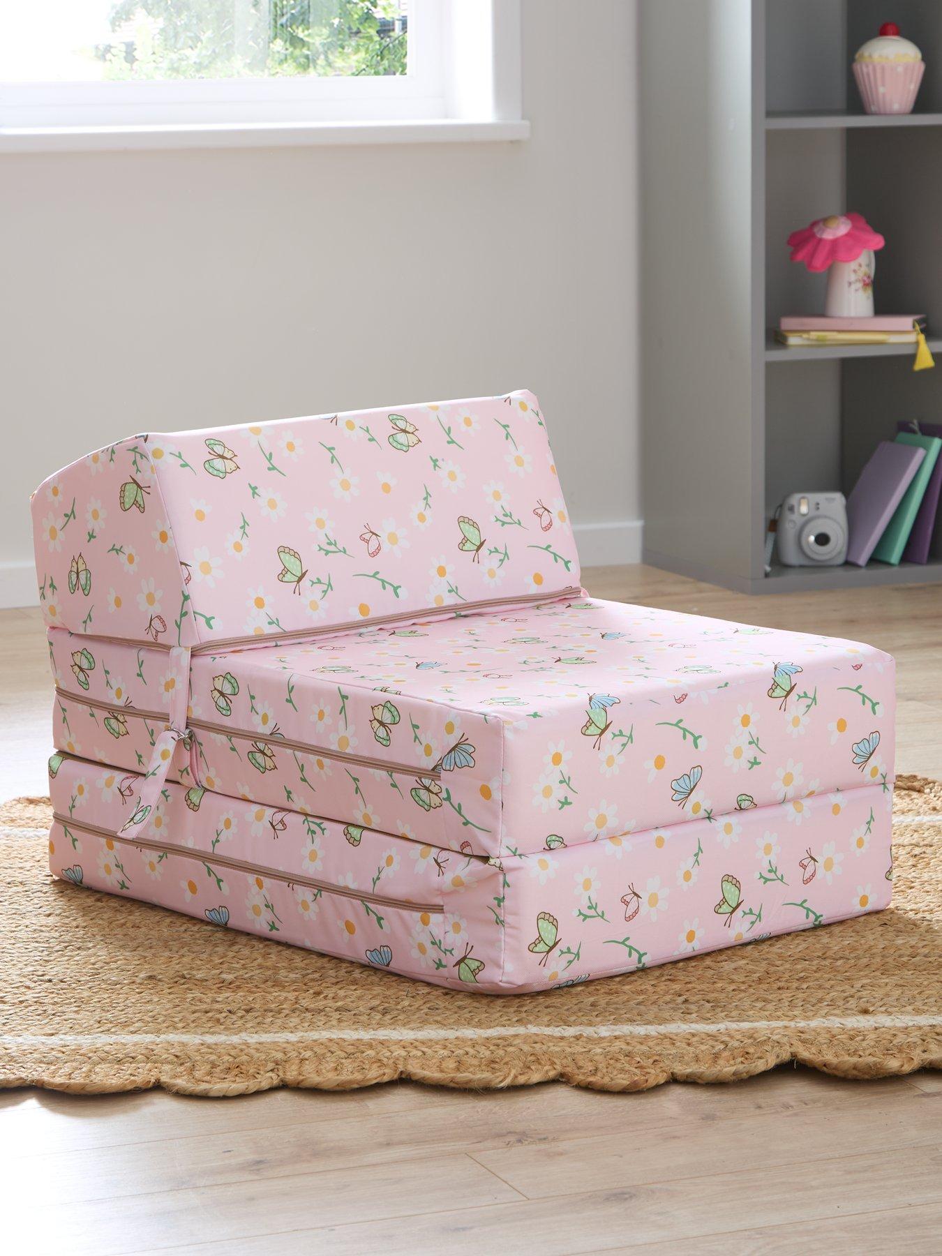 undefined Kids Single Fold-Out Chair Bed – Butterfly