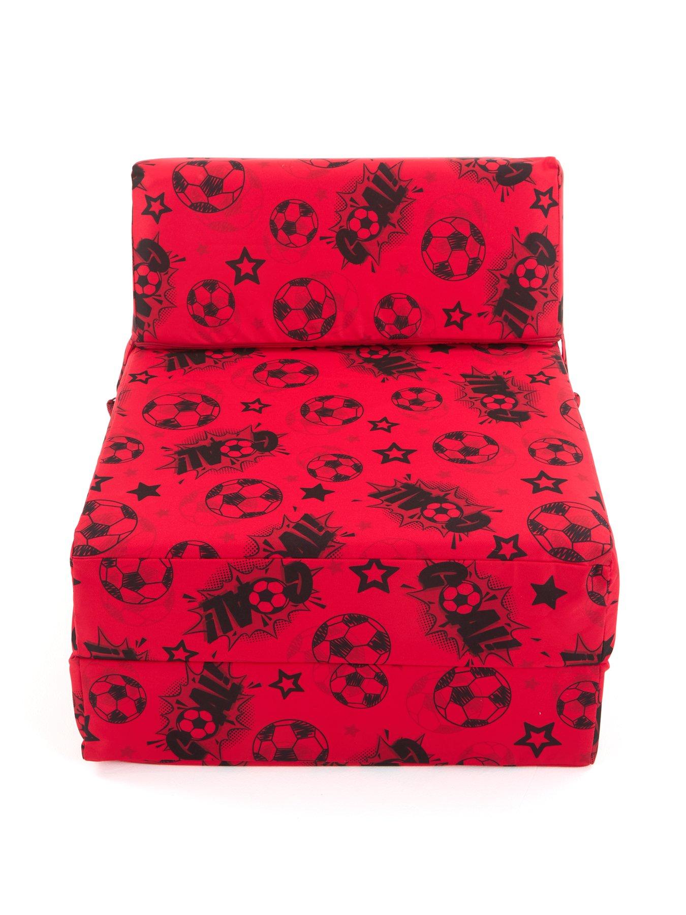  image of kaikoo-kids-single-fold-out-chair-bed--football-goal