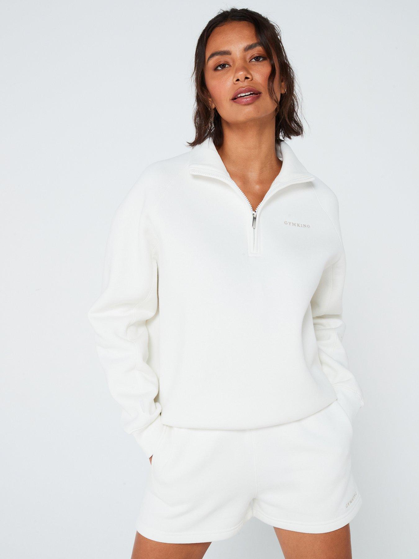 undefined Womens 365 Raglan Sleeve Funnel 1/4 Zip - Cream