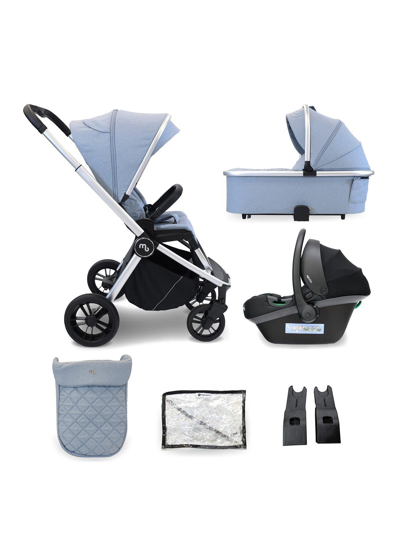  image of my-babiie-mb450-3-in-1-travel-system-steel-blue