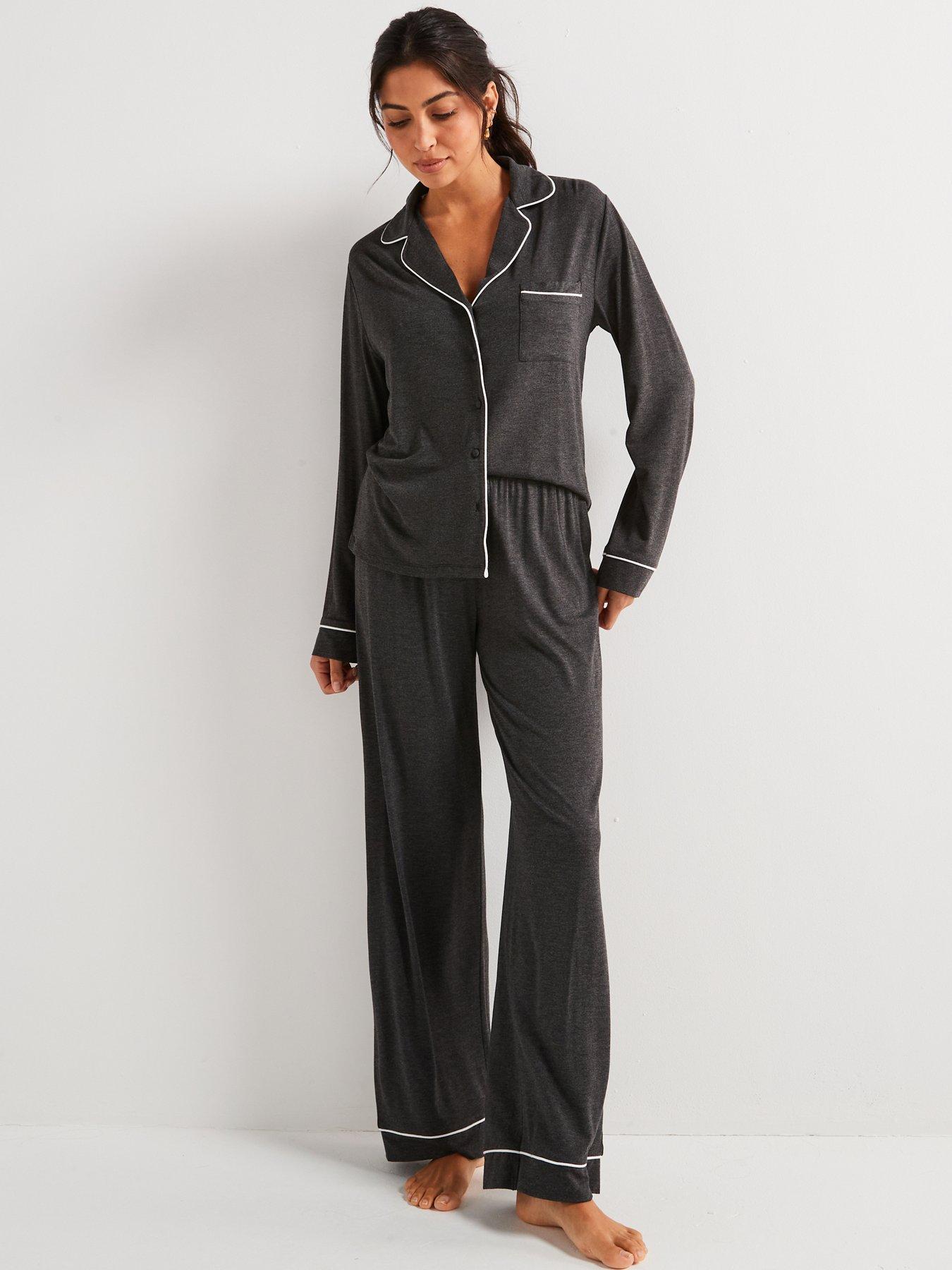  image of v-by-very-jersey-revere-set-charcoal