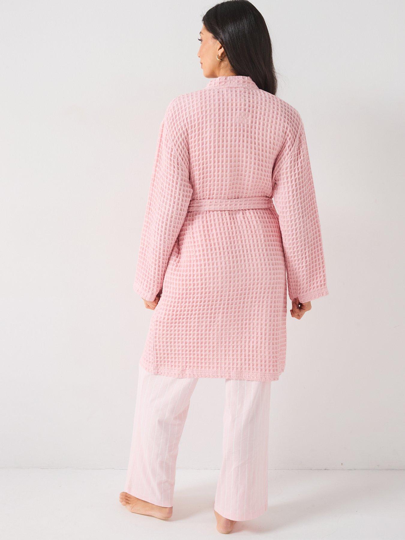  image of v-by-very-waffle-robe-pink
