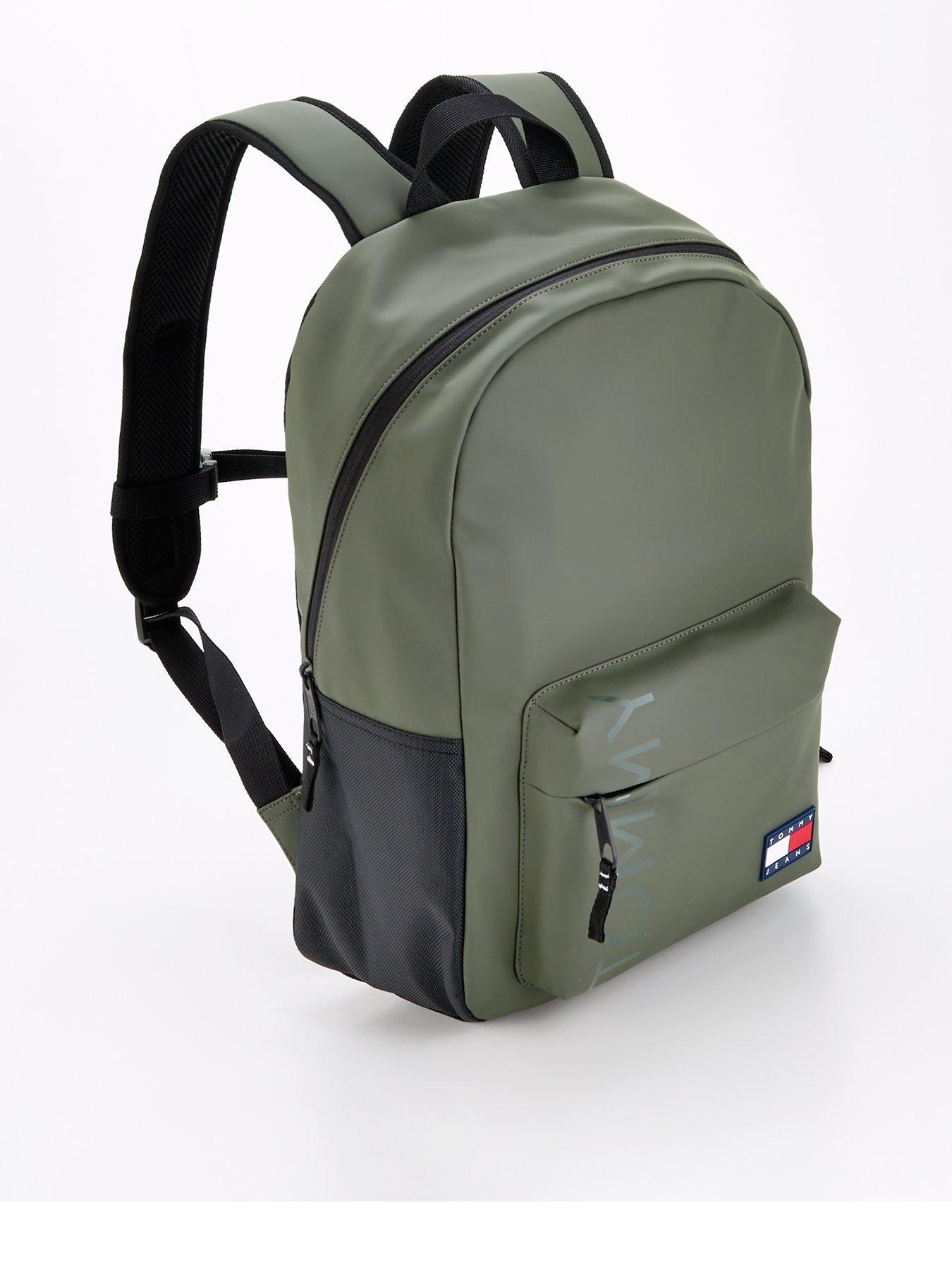  image of tommy-jeans-pu-tonal-logo-backpack-green