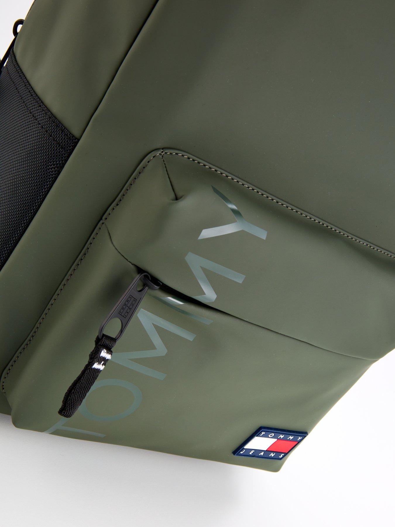  image of tommy-jeans-pu-tonal-logo-backpack-green