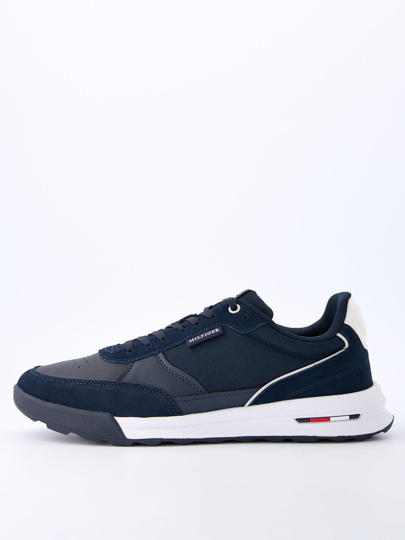  image of tommy-hilfiger-mixed-media-retro-running-shoes-navy
