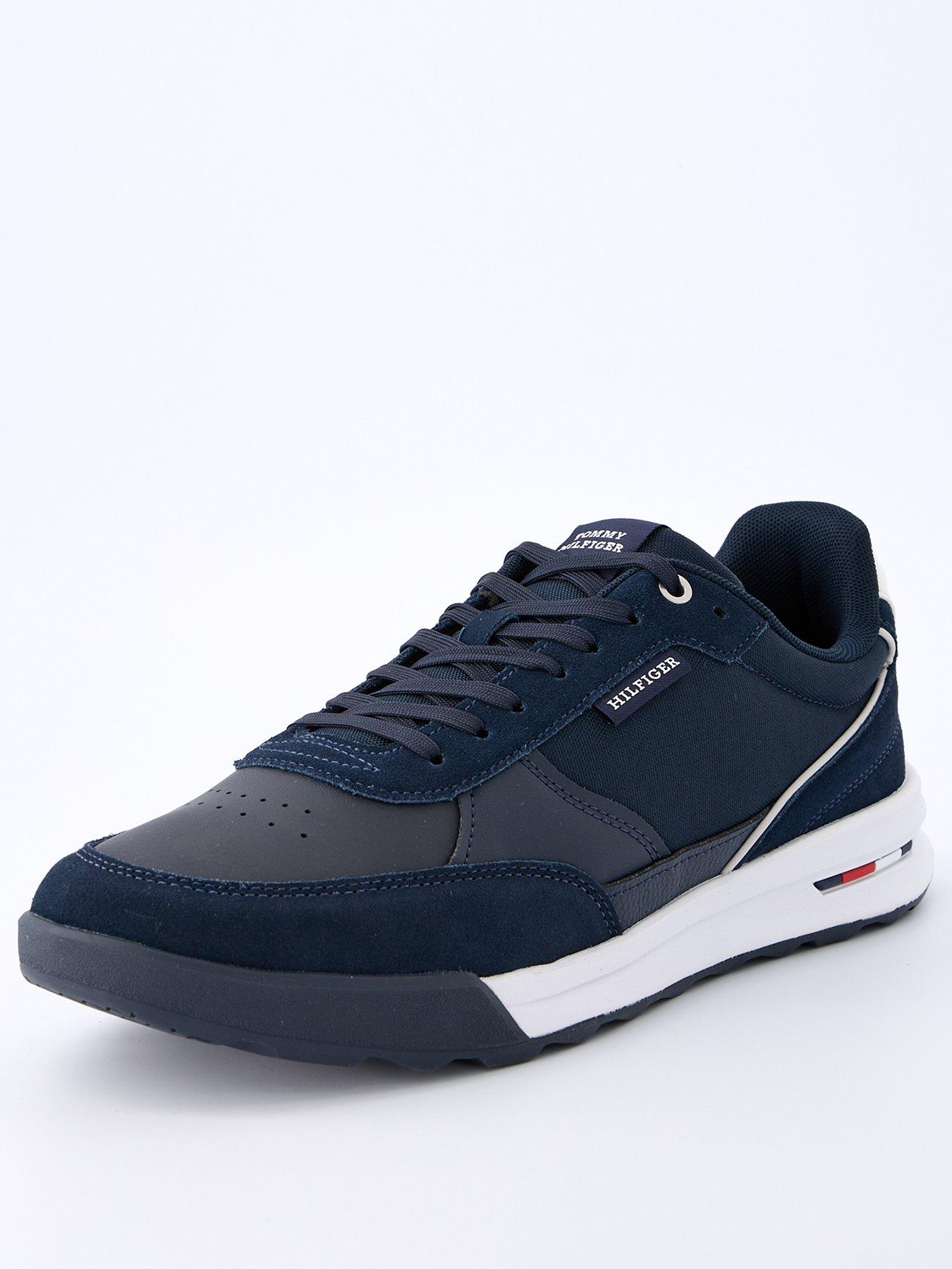  image of tommy-hilfiger-mixed-media-retro-running-shoes-navy