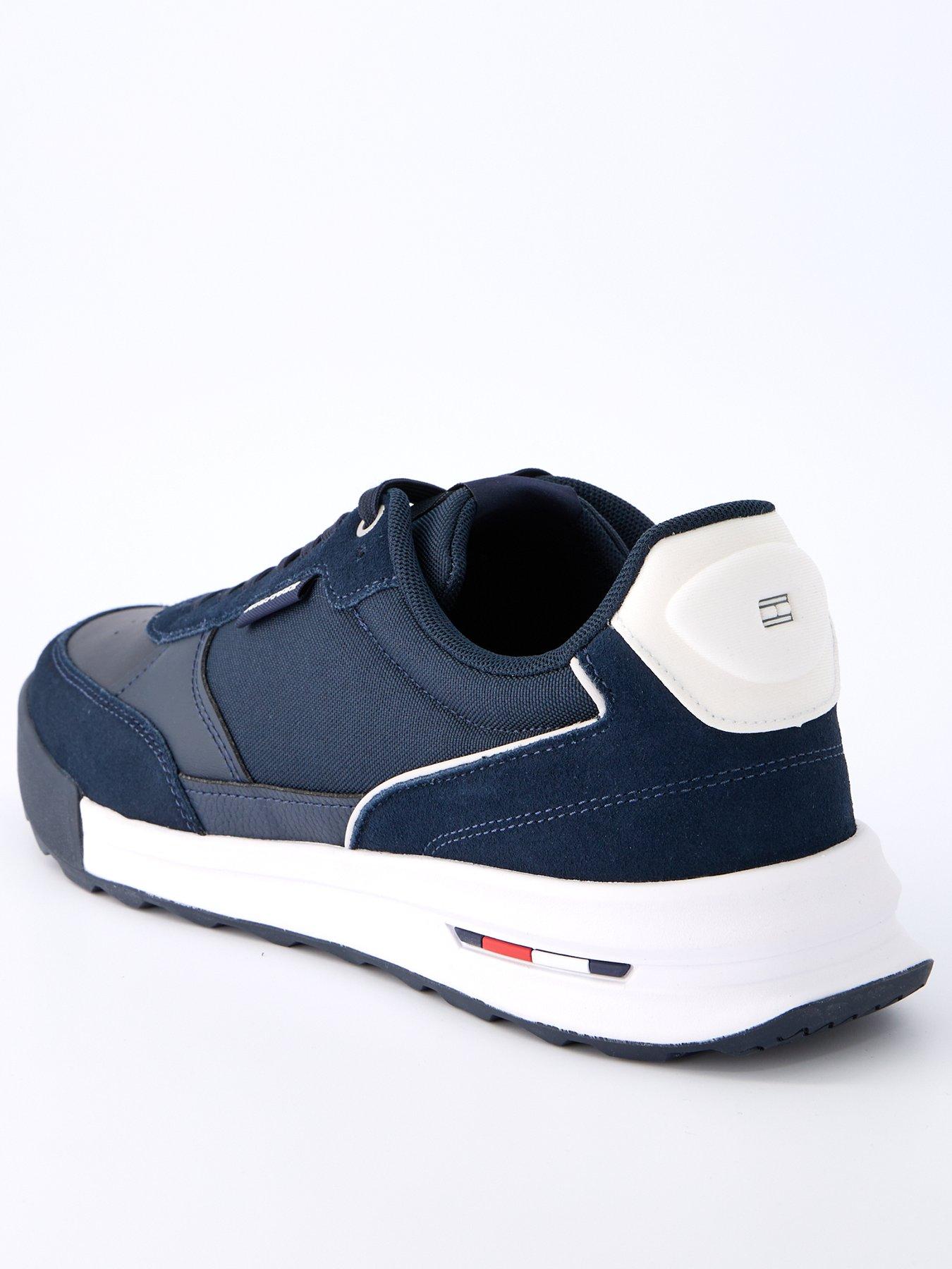  image of tommy-hilfiger-mixed-media-retro-running-shoes-navy