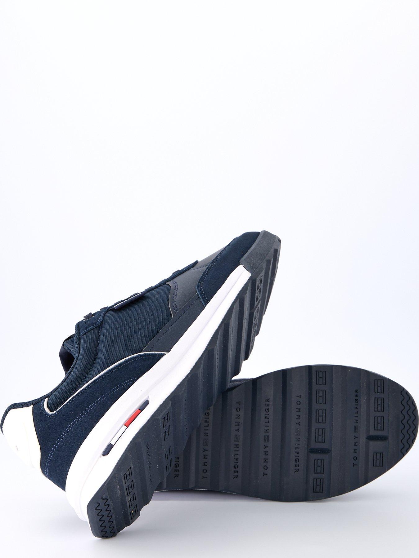  image of tommy-hilfiger-mixed-media-retro-running-shoes-navy