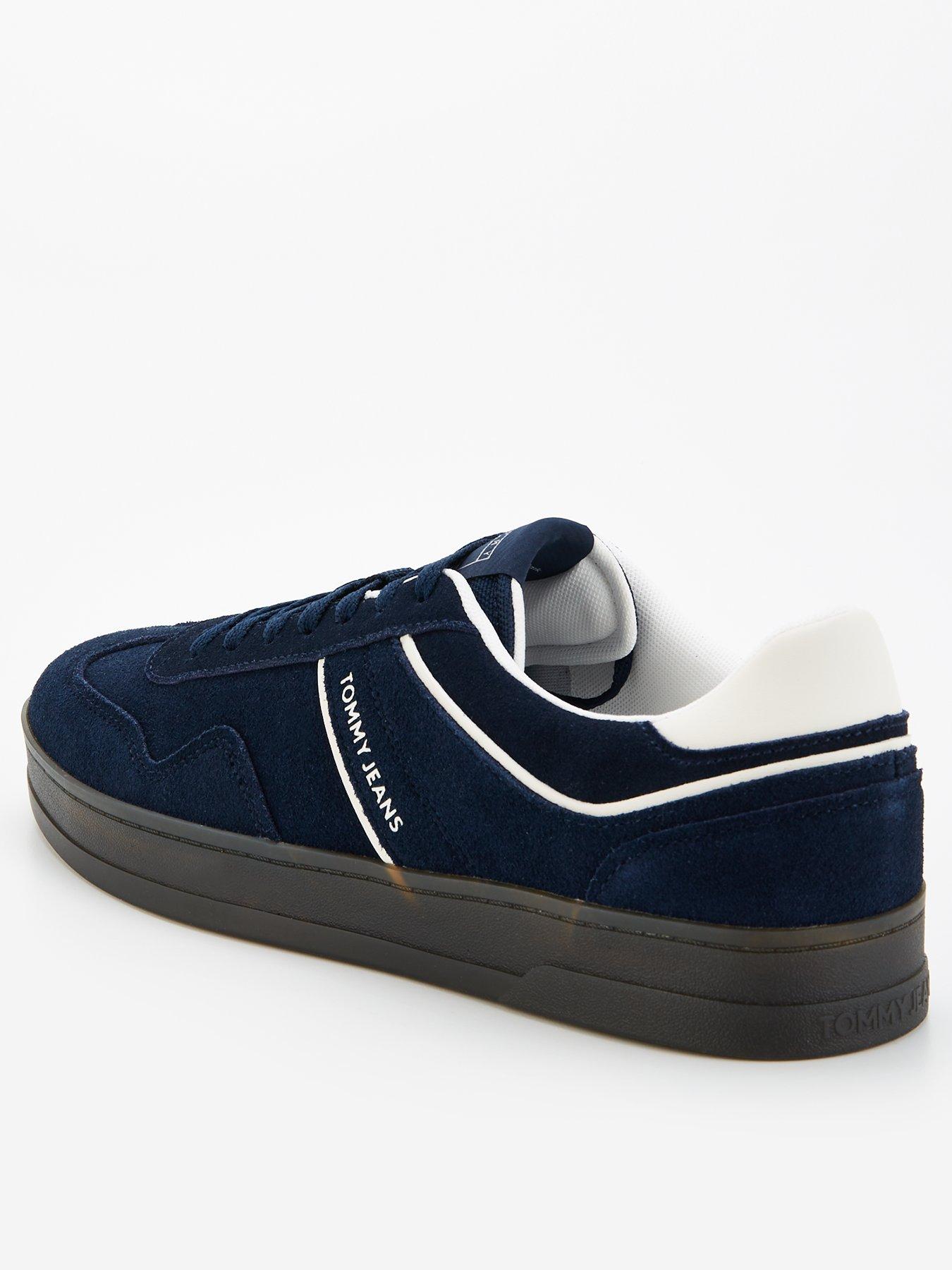  image of tommy-jeans-greenwich-suede-retro-trainers-navy