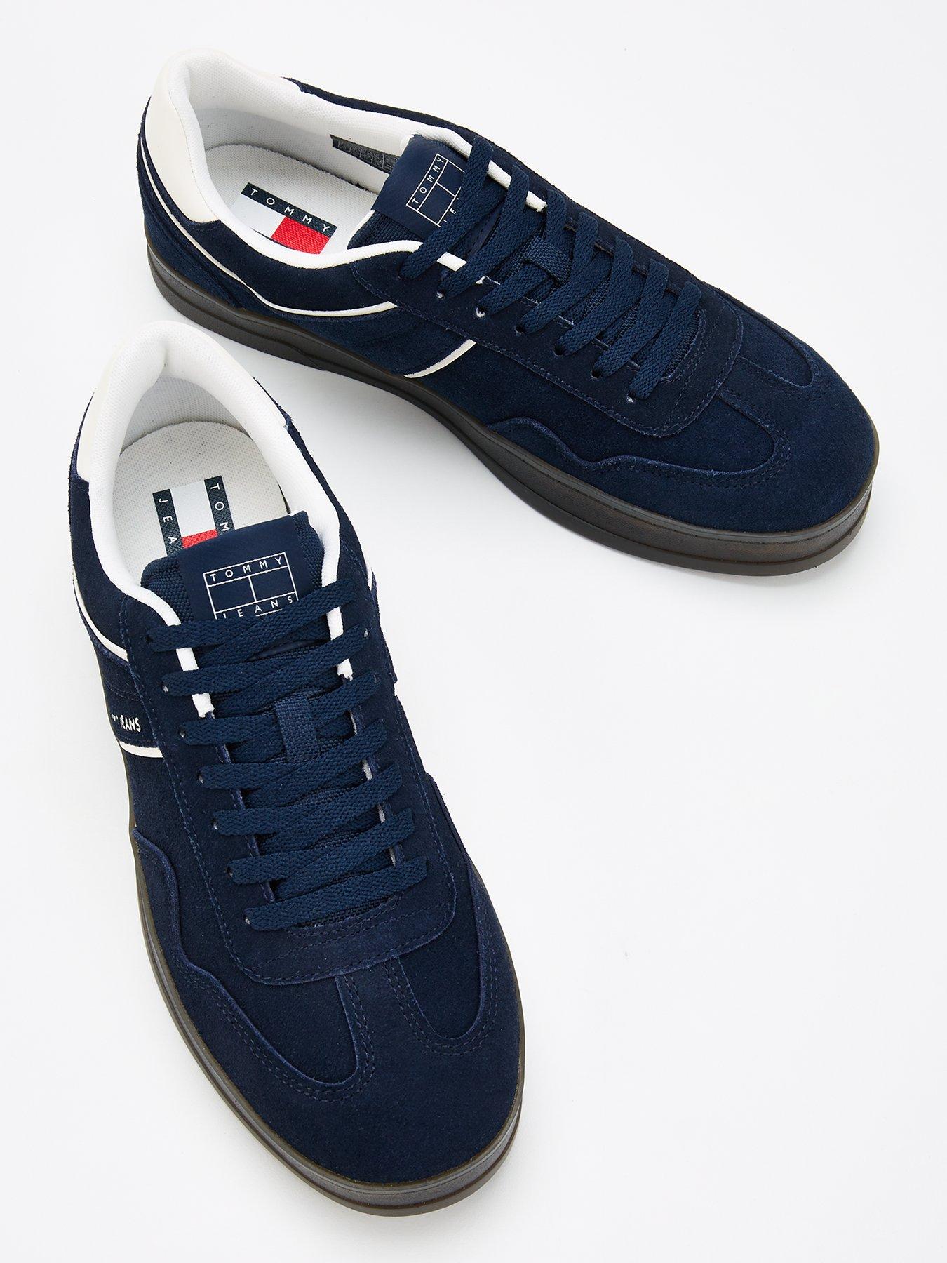  image of tommy-jeans-greenwich-suede-retro-trainers-navy