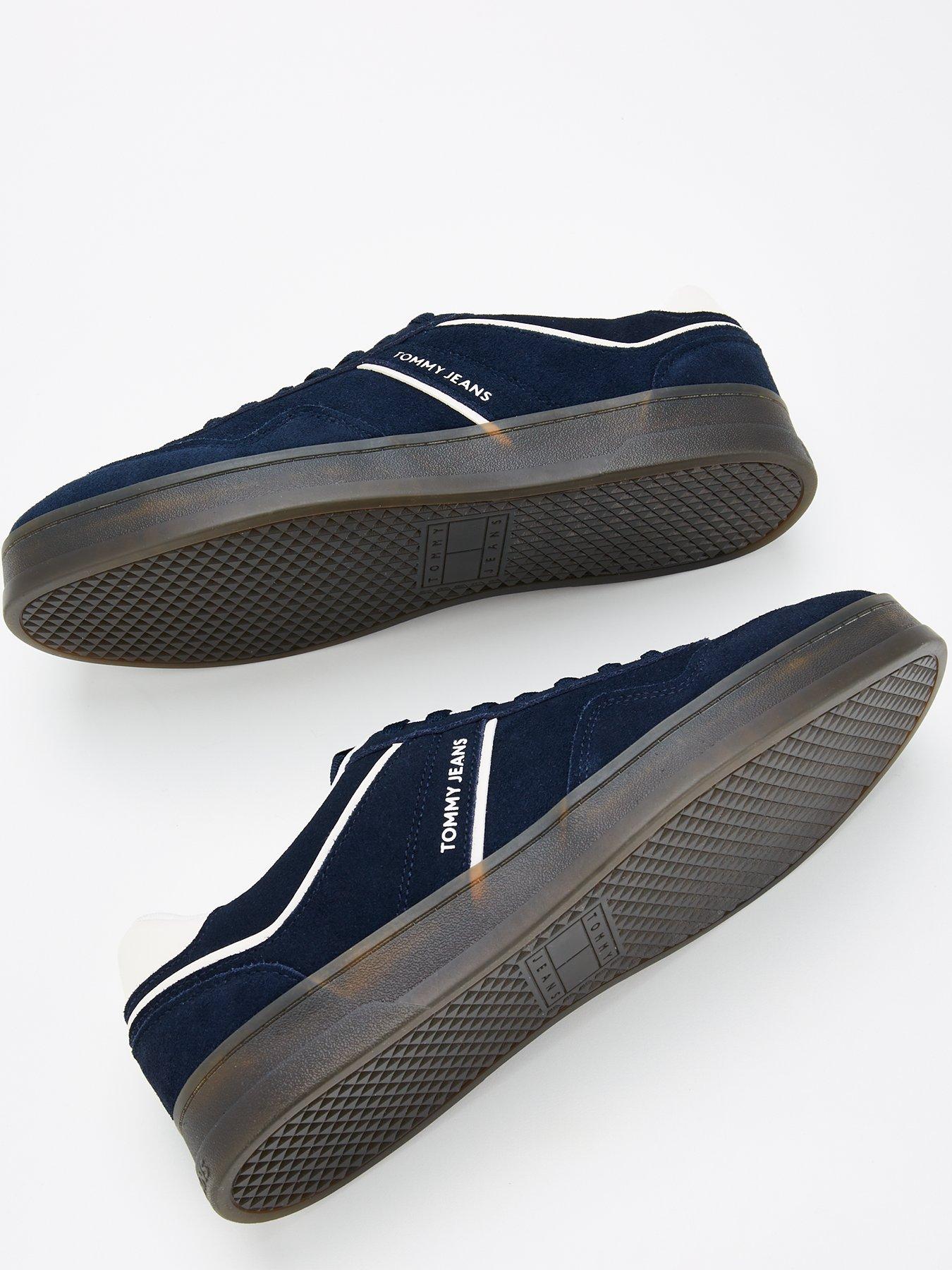  image of tommy-jeans-greenwich-suede-retro-trainers-navy