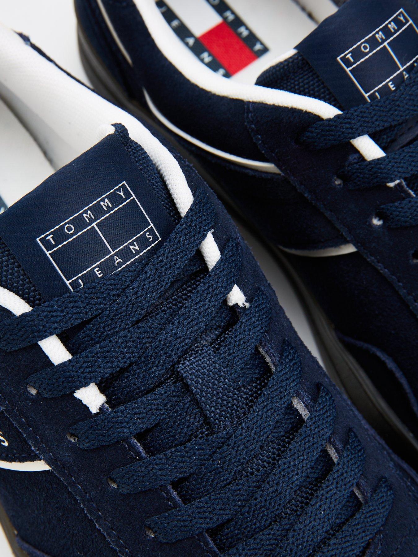  image of tommy-jeans-greenwich-suede-retro-trainers-navy