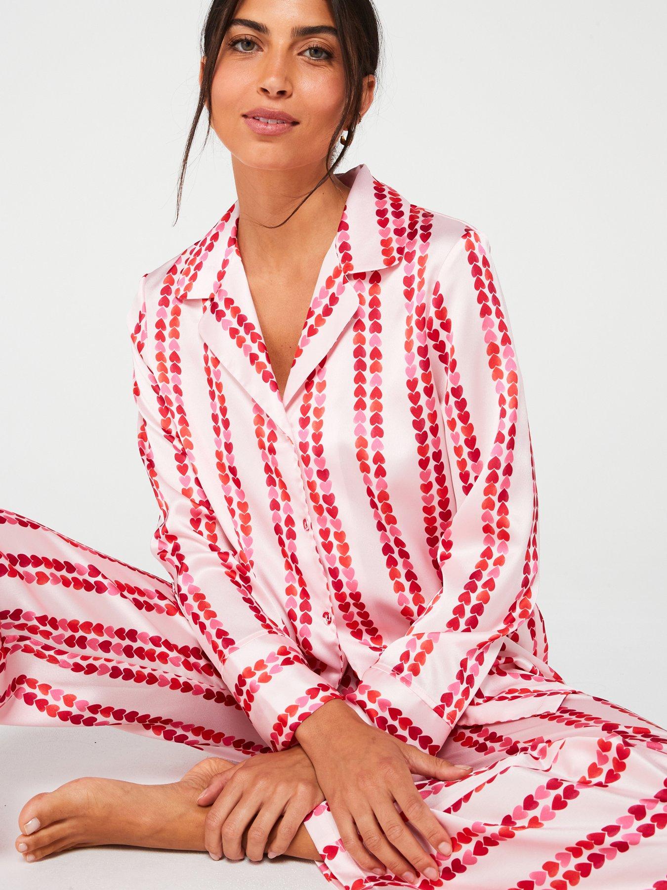 undefined Satin Heart Stripe Revere Set - Multi
