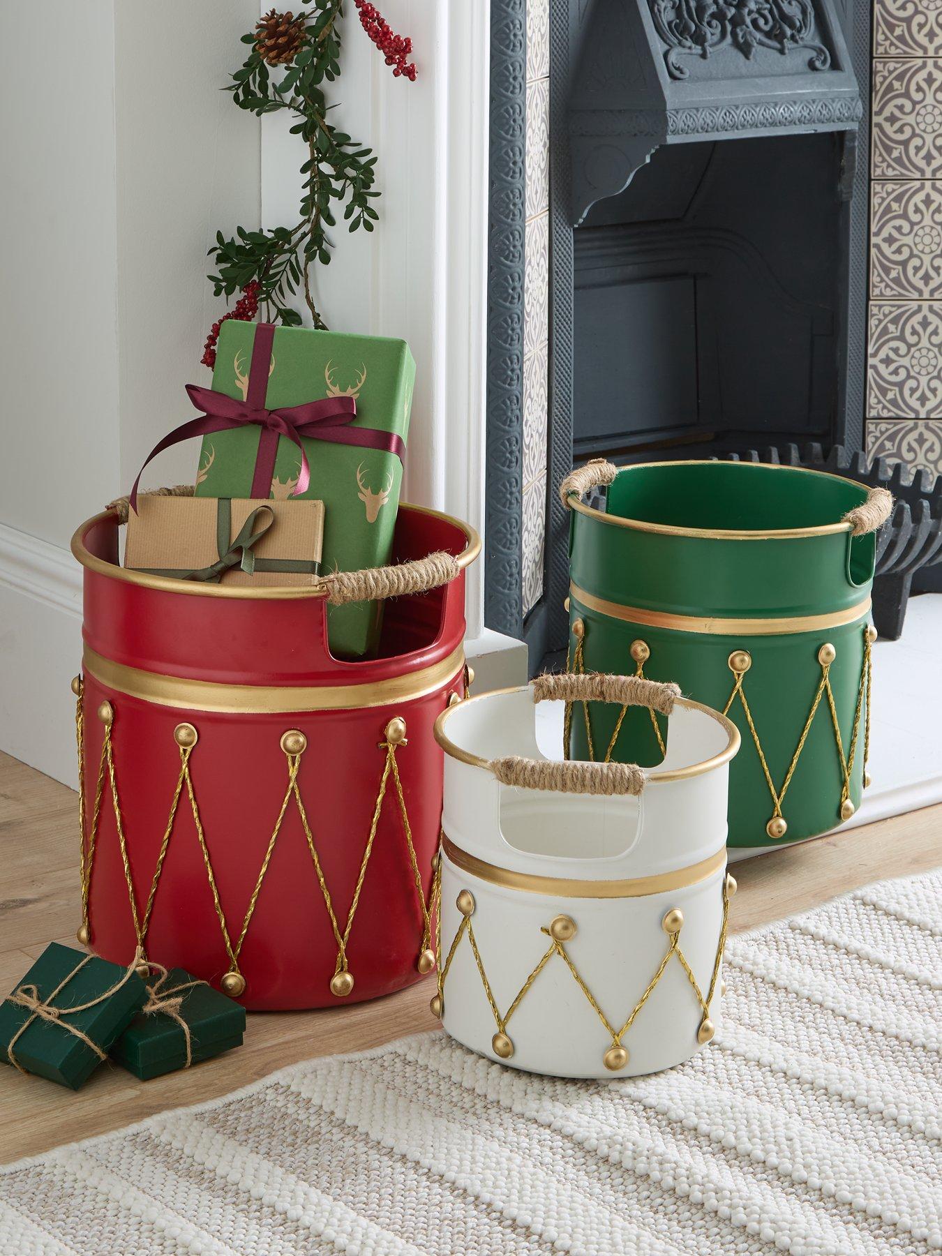 undefined Metal Containers with Rope Handles Set